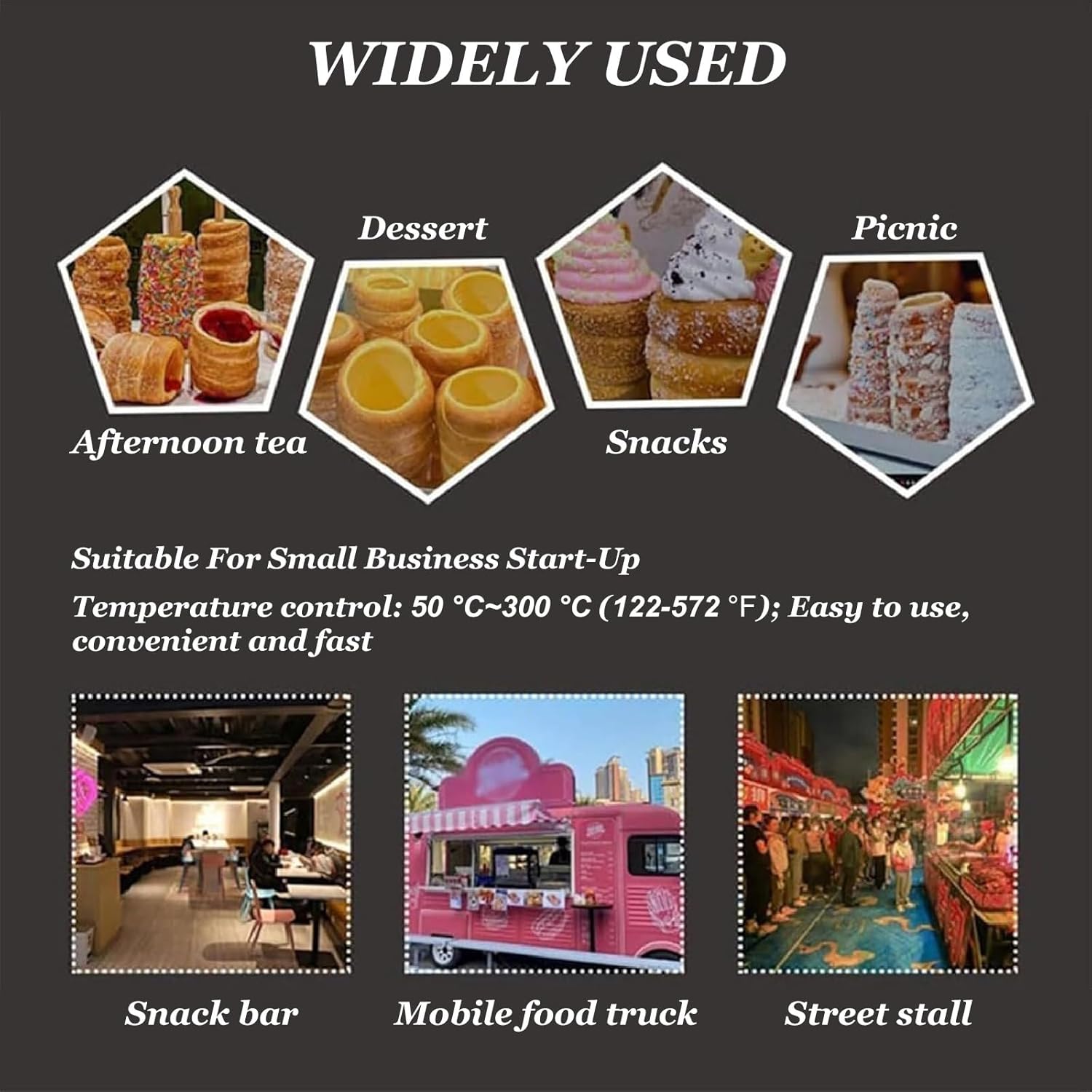 Cake Pop Roller Machine, Chimney Cake Roll Oven Machine 110V 220V Electric Chimney Roll Cake Maker, 2pcs/Time Ice Cream Cone Oven Machine,110V