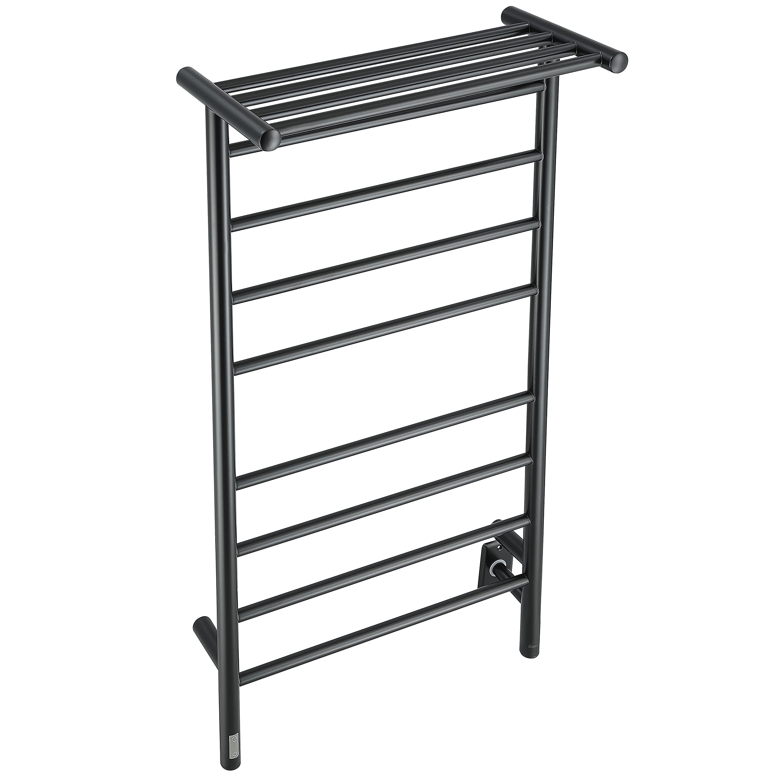 Ancona AN-5489 Piazzo OBT Dual 8-Bar Wall Mount Hardwired and Plug-in Towel Warmer with Integrated On-Board Timer in Matte Black
