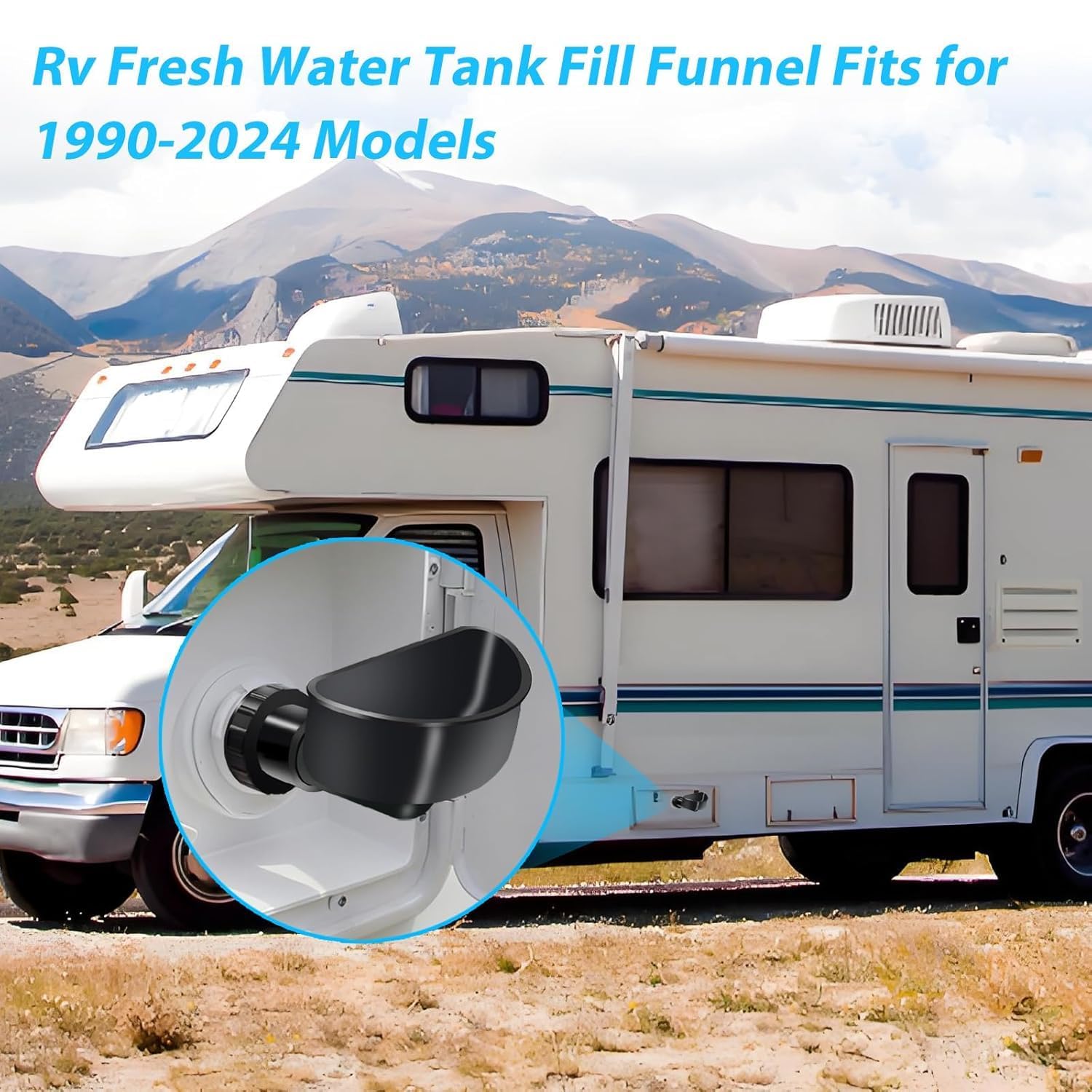 Rv Fresh Water Tank Fill Funnel, Oversized 5-Gallon Funnel