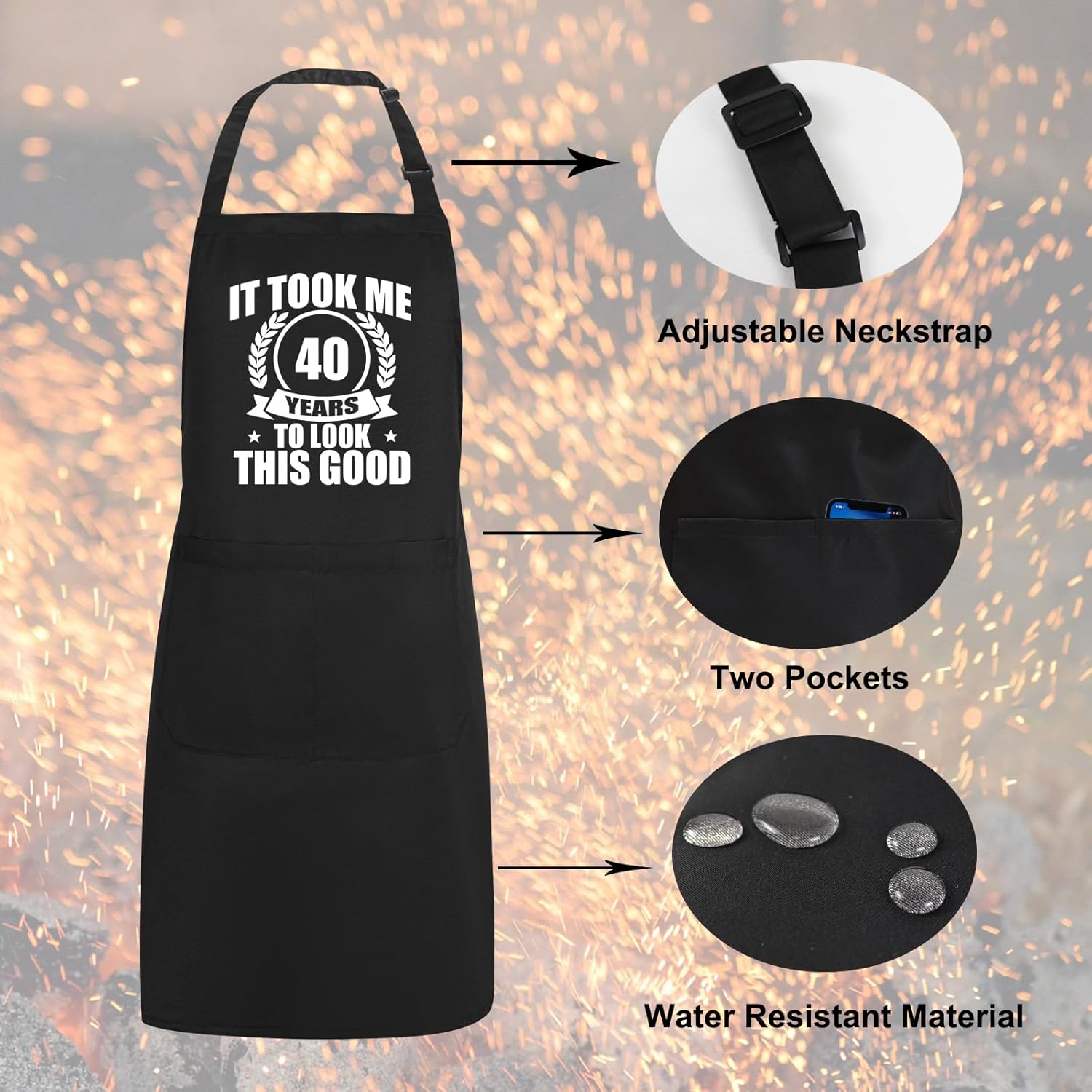 30th 40th 50th 60th 70th Birthday Gifts for Men Women, Kitchen Aprons for Cooking BBQ, Gifts for Dad Grandpa Husband - Image 6