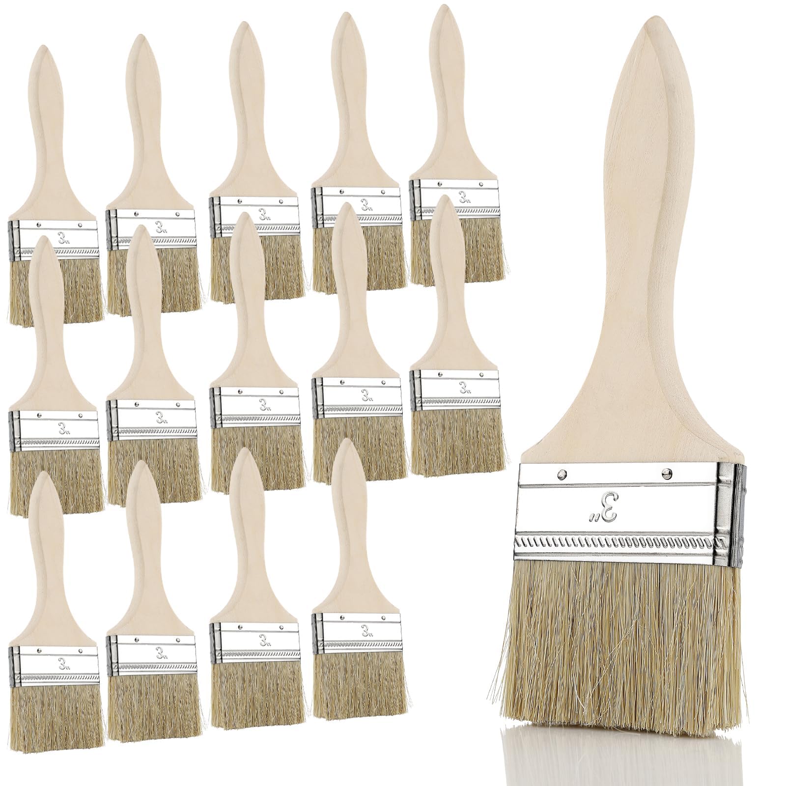 KGGZKG 14 Pcs 3 Inch/7.62cm Paint Brushes Chip Paintbrushes Professional Large Paint Brushe Wooden Handle for Varnish Supplies Painting Stain Adhesive Wood Oil Glues Walls and Home DIY