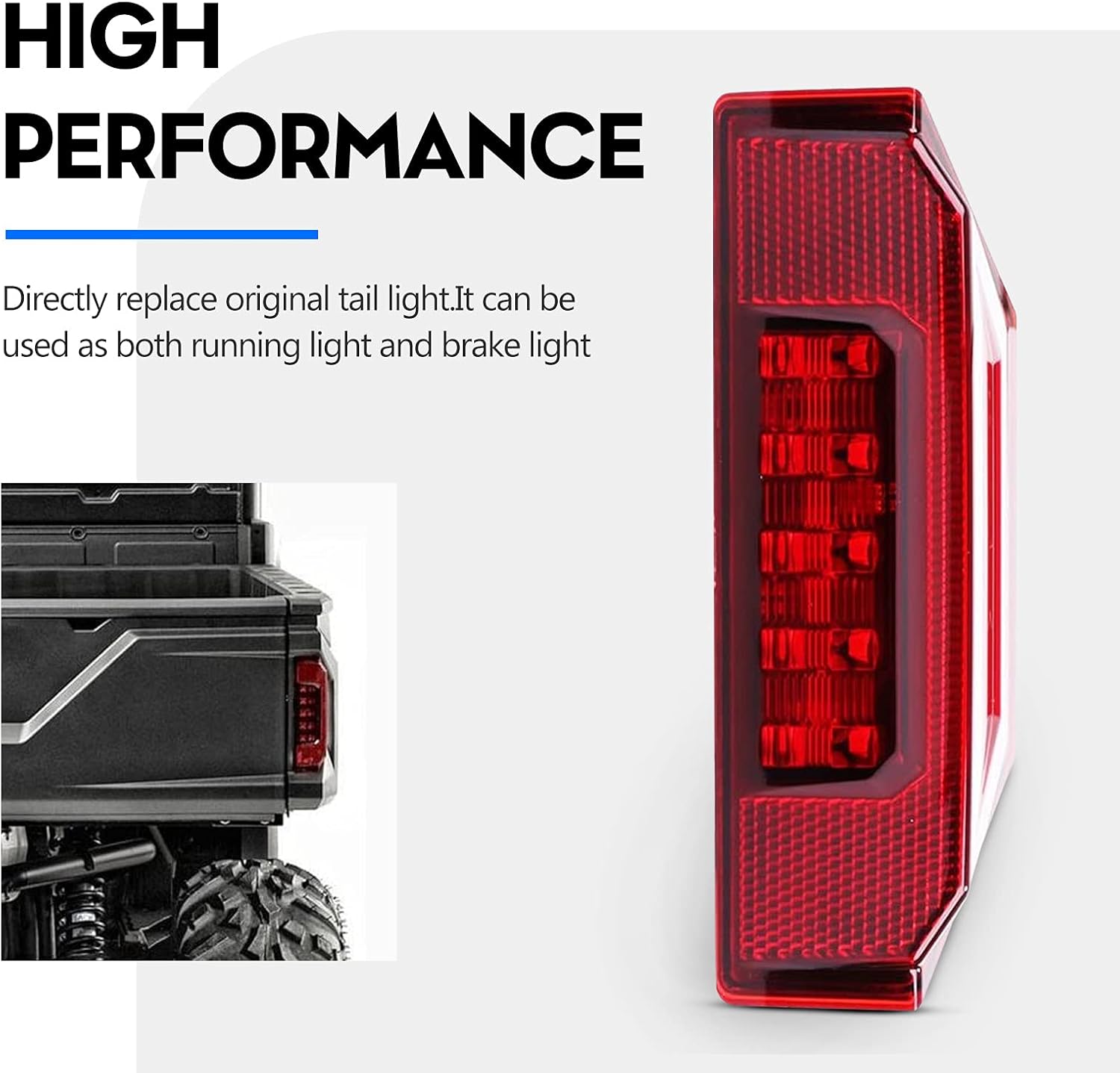 BUNKER INDUST 1 Pcs Rear Tail Light Assembly,LED Brake Stop Lights Fits for 2015 2016 2017 2018 2019 Polaris Ranger 570 Full Size 900 XP 1000 RGR Replacement Part 2412774