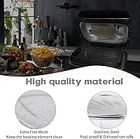 Vista 3 de Paquete de 2 protectores contra salpicaduras para Ninja Foodi FG551, protector contra salpicaduras reutilizable de acero inoxidable 304, a prueba