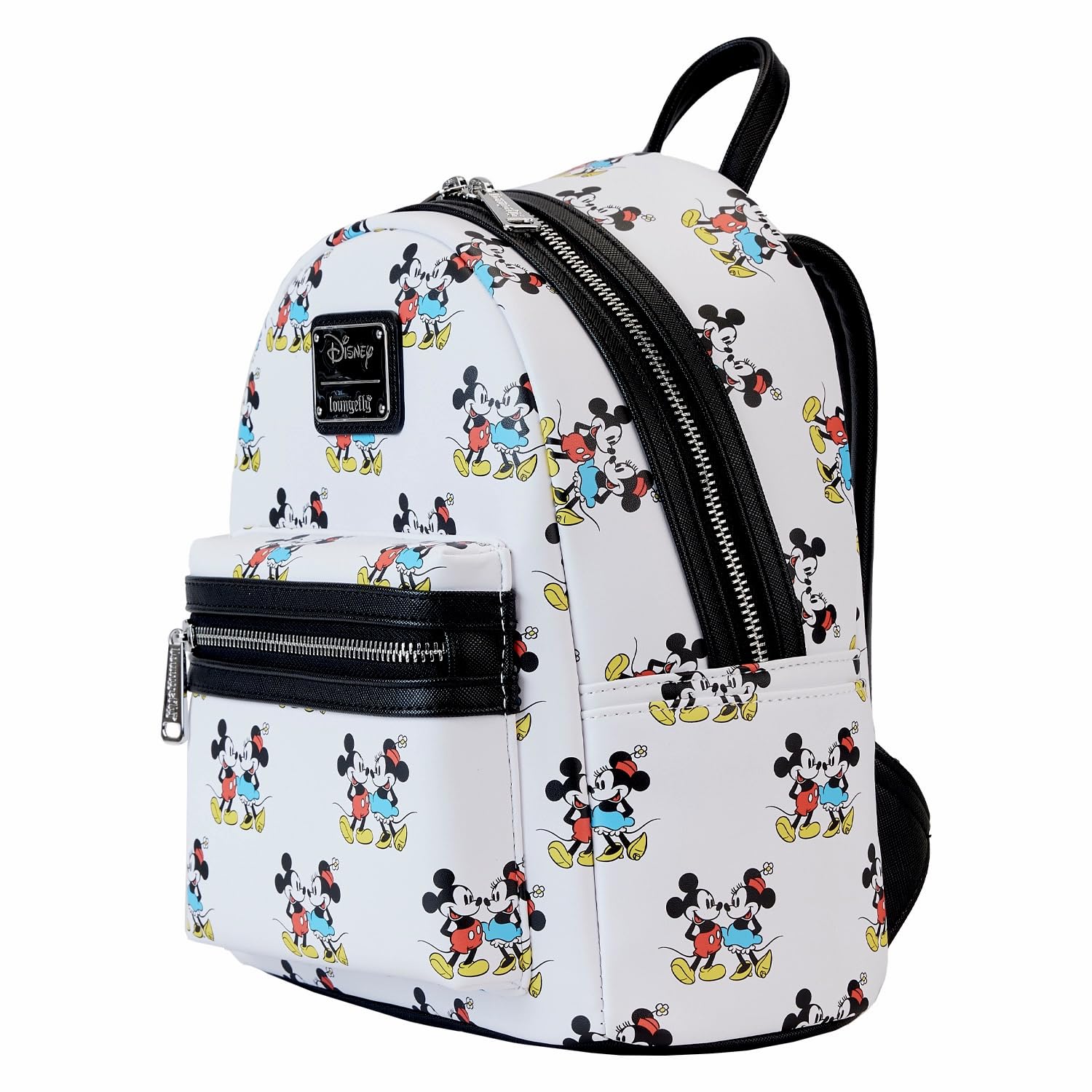 Loungefly Disney Mickey and Minnie Mouse Classic All Over Print Womens Double Strap Shoulder Bag Purse