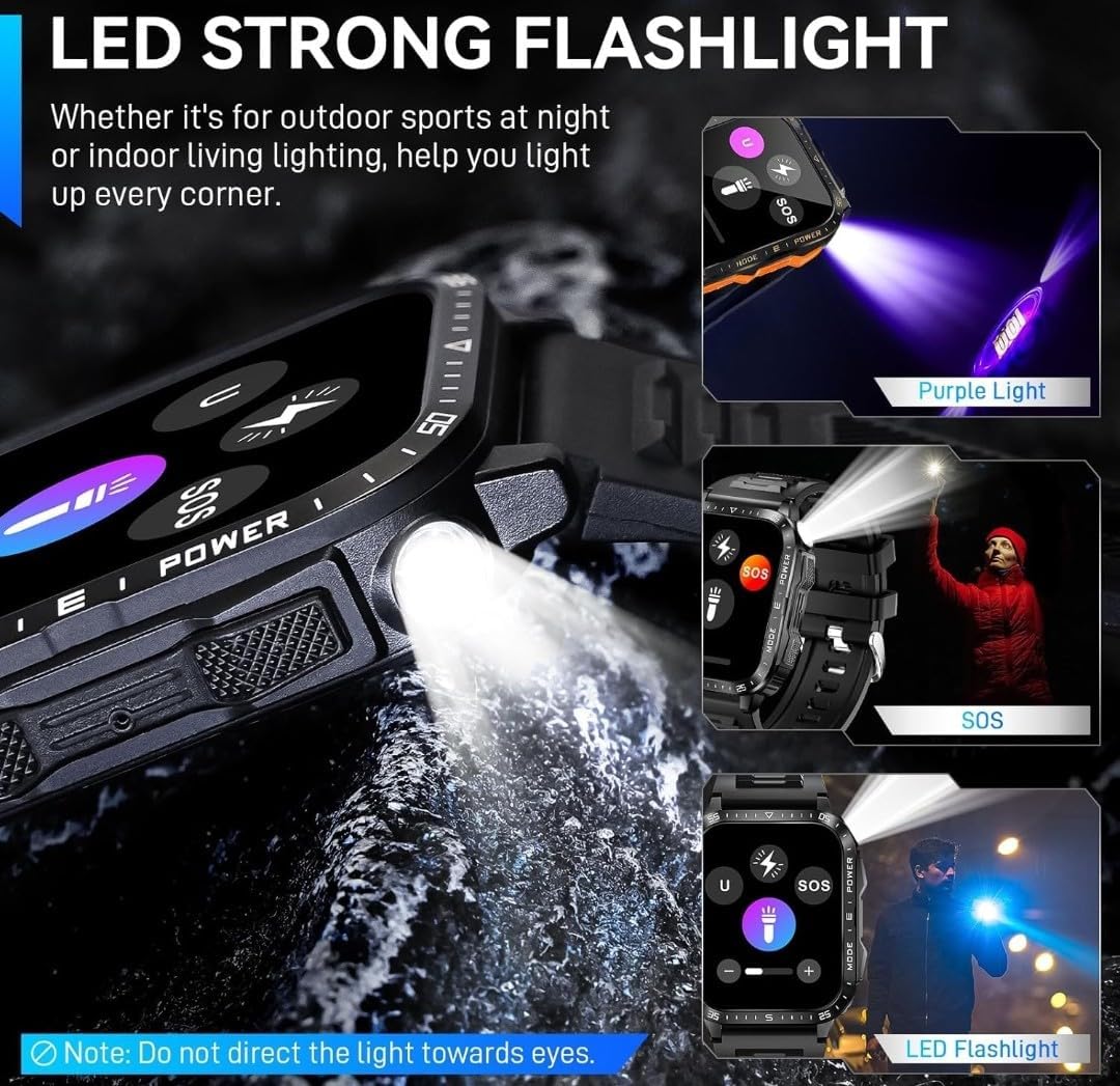 LED flashlight features of KT79 Smart Watch