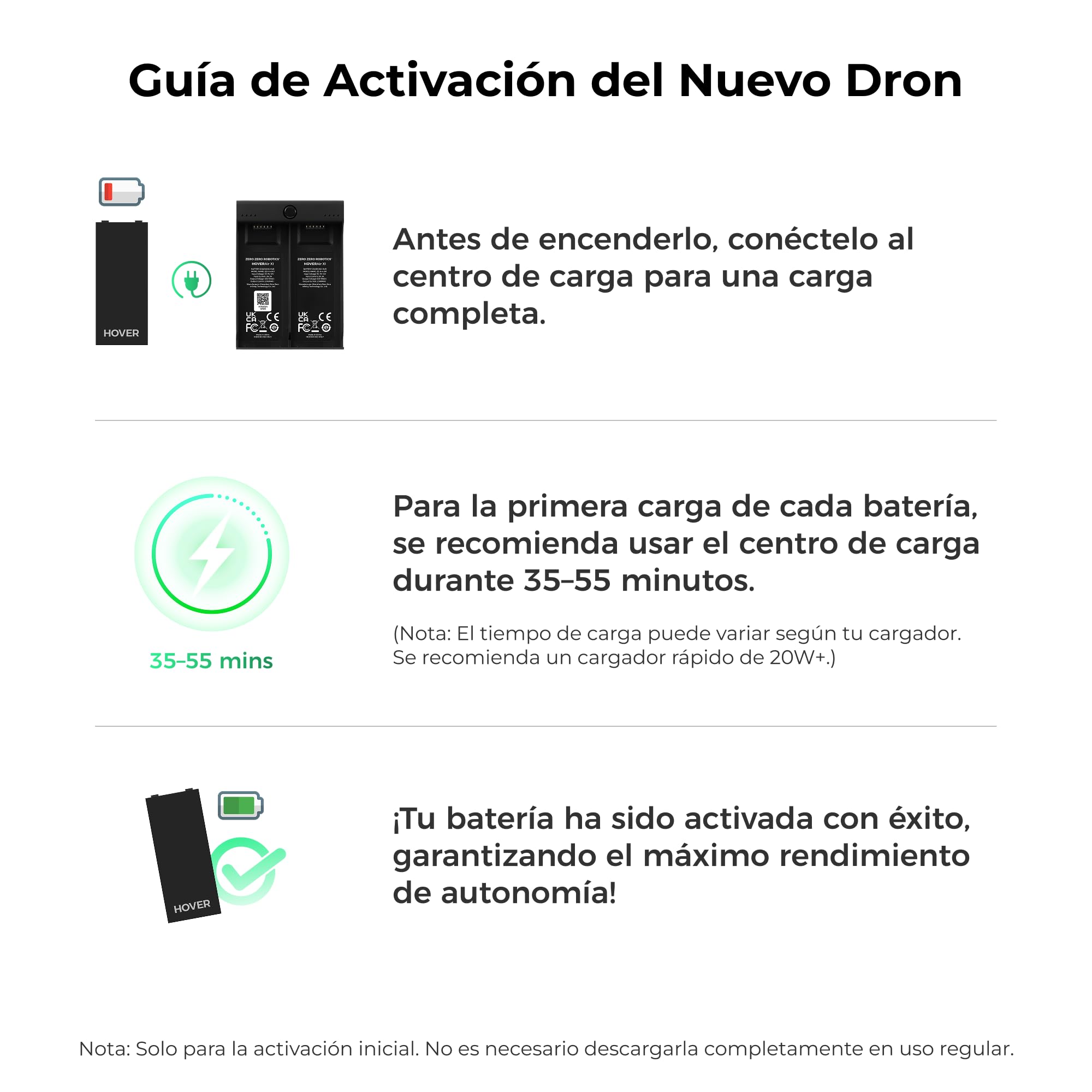 HOVERAir Accesorio de batería para HOVERAir X1 Negro