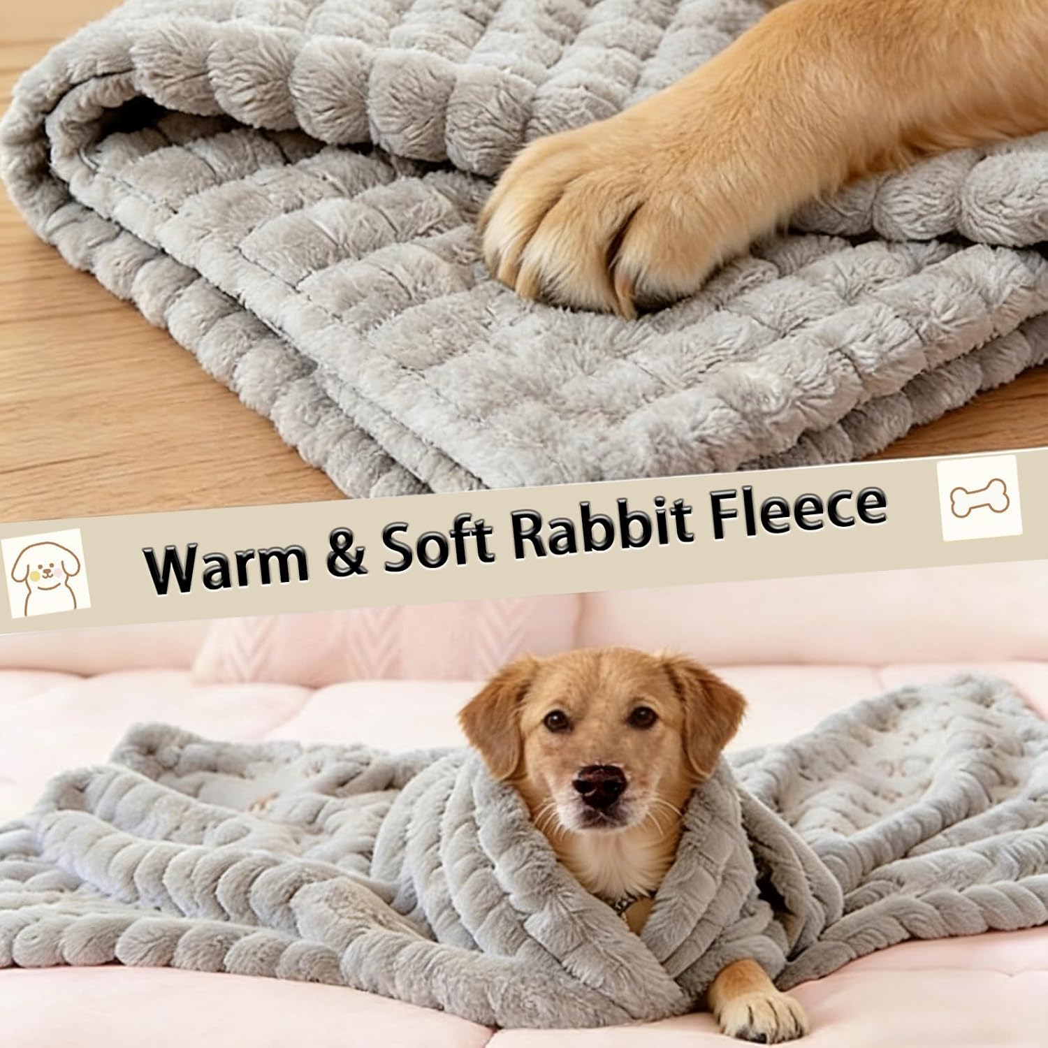 Emotional Support Blanket Yellow, Security Blanket, Calming Dog Blanket, Rabbit Hair Plush, Designed for Pets, Soft and Comfortable for Indoors Sofa, Kennel (Yellow, 47.24 * 78.74")