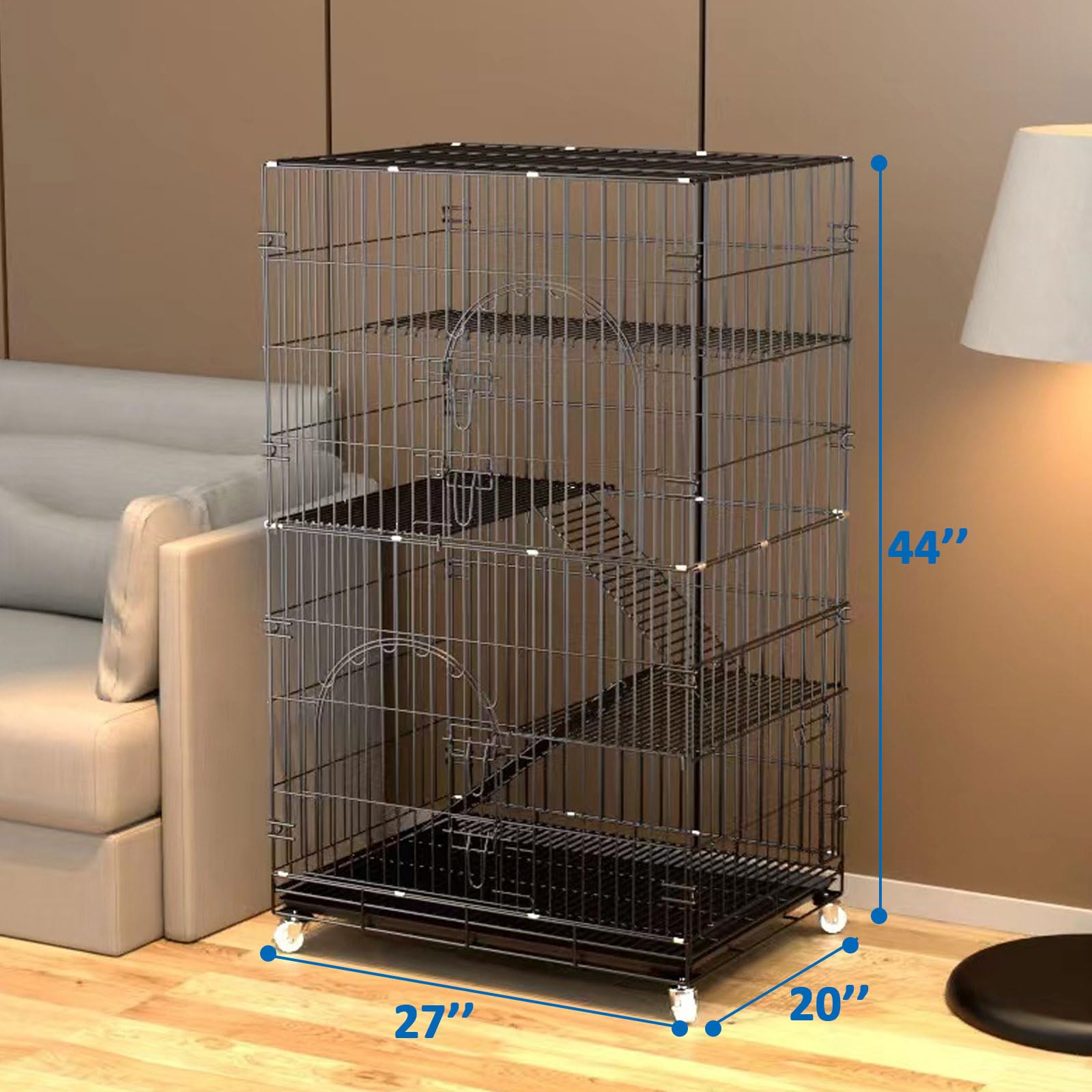 Catio Per Gatti Con 4 Ripiani - Gabbia Esterna/Interna Con Tetto - Foto 6