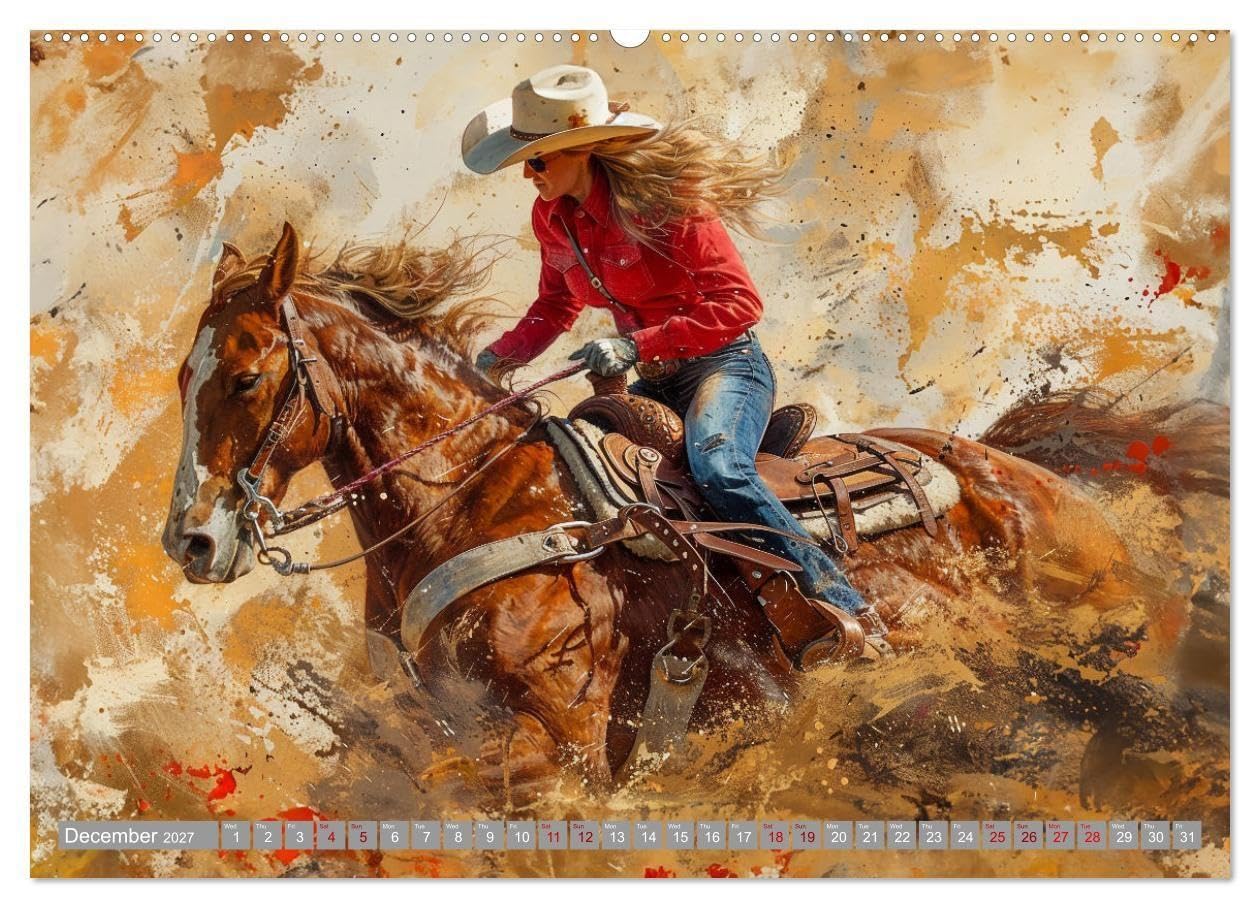 Horses, Power and Freedom (High Quality Premium Wall Calendar 2027 DIN A2 landscape),CALVENDO 12 Month Wall Calendar: Experience the rugged beauty and timeless spirit of the American West