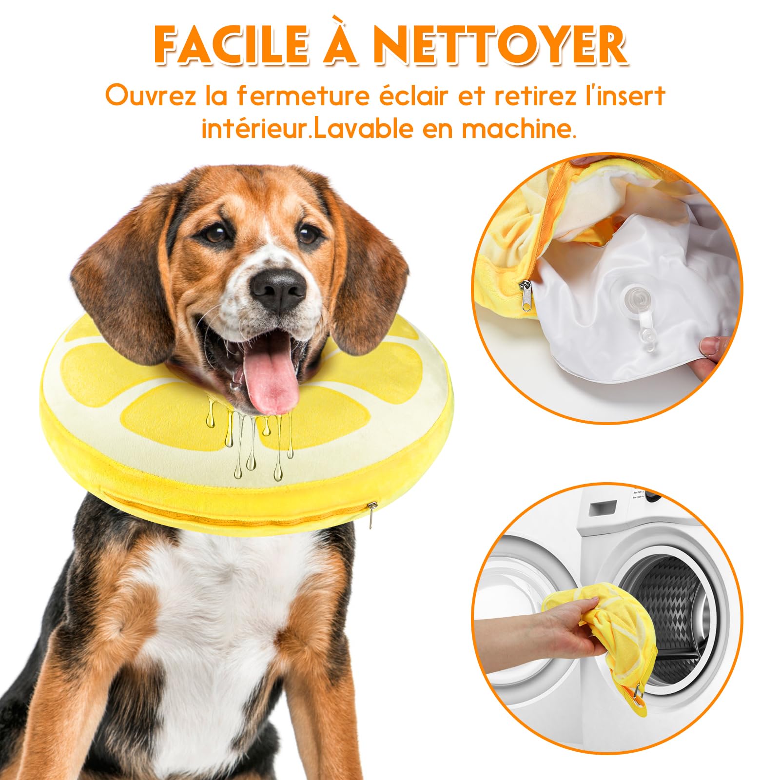 Collerette Chien Gonflable, Collerette pour Chiens et Chats, Collerette Chien Anti Lechage pour La Cicatrisation des Plaies et Empêcher de Mordre ou de Gratter (L)