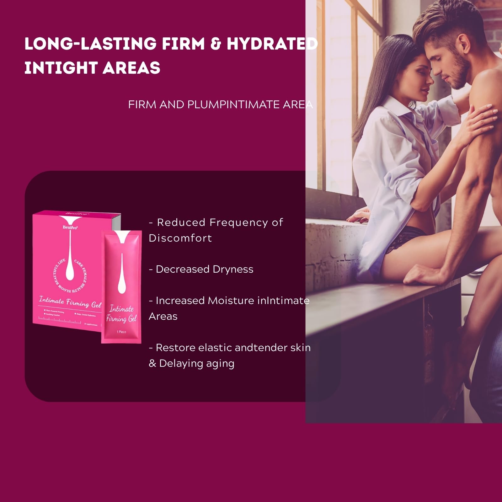 Beuifvo Probiotic Intimate Firming Gel -pH Balanced & Probiotics Intimate Care Gel, 10 Pre-filled Applicators | Moisturizer For Dryness & Promote pH Balance | Gentle Daily Hygiene