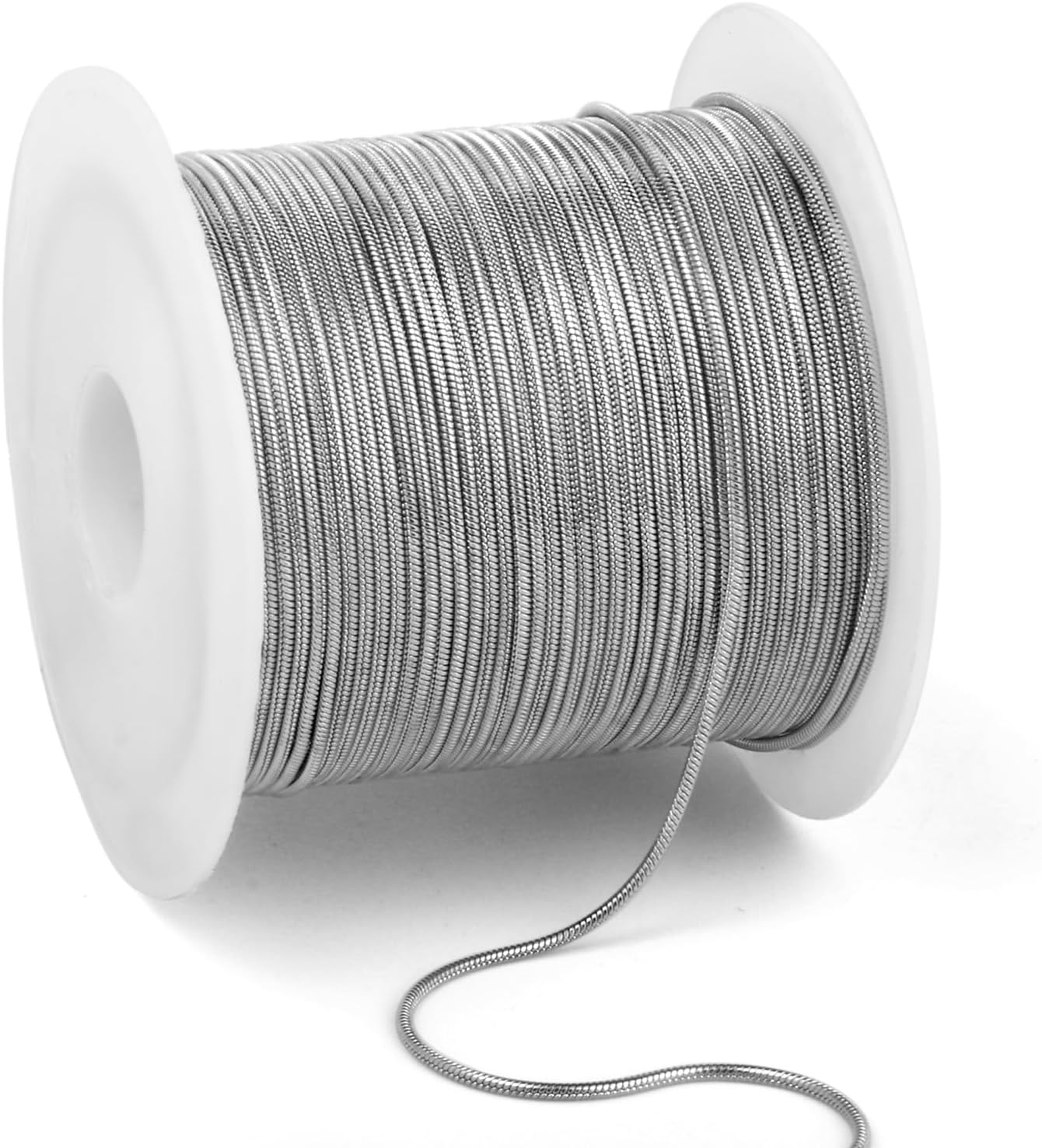 33 Feet Stainless Steel Snake Chains Roll, 1mm 304 Stainless Steel Round Snake Chain Bulk Spool for Jewelry Making DIY Craft