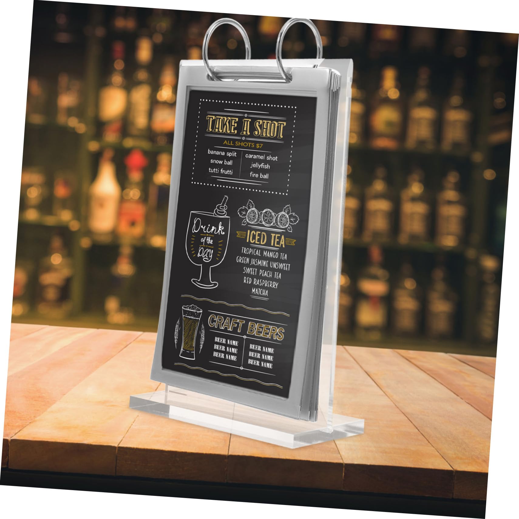 Expositor De Acrílico Transparente Soporte Para Menús Expositor De Carteles Para Restaurante Soporte Para Escritorio Para Presentaciones De Menús y Displays De Información