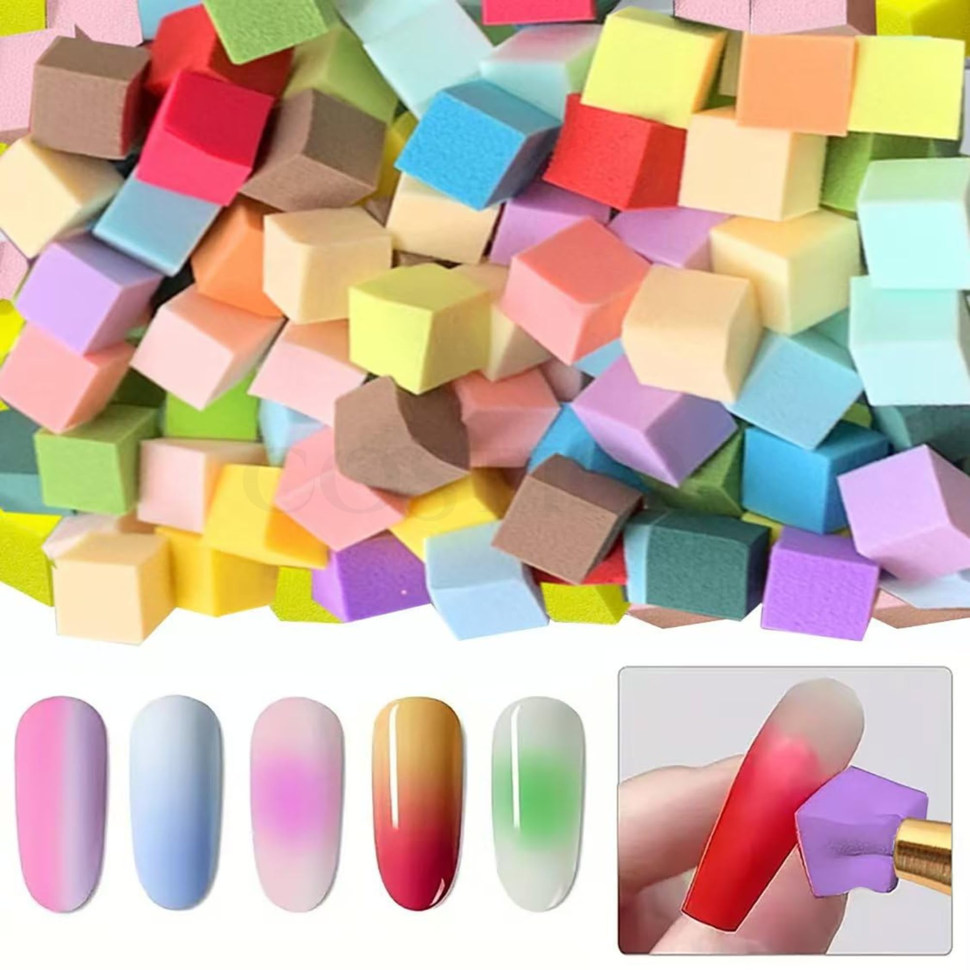 Soft Nail Sponges for Ombre - 100 Pack -6