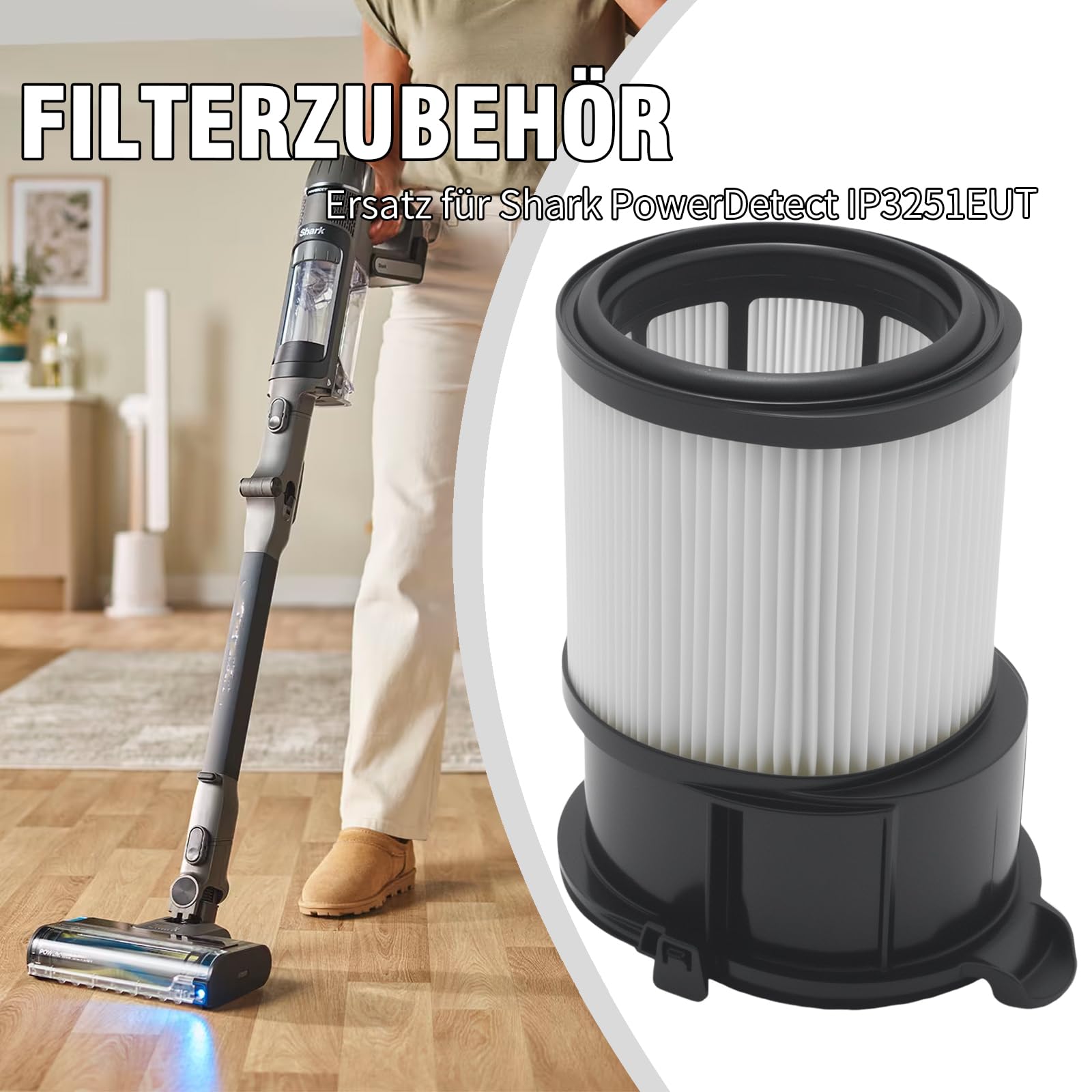 Akcesoria do filtrów, zamiennik do Shark PowerDetect IP3251EUT, IP3251C, IP3251, IP3252 DuoClean części zamienne (11 sztuk)