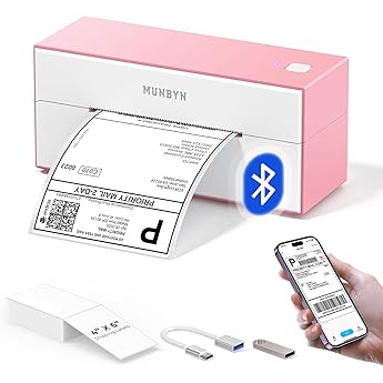 MUNBYN Shipping Label Printer P130, 4x6 USB Thermal Label Printer for Shipping Packages Home Small Business, Easy Setup Compatible with Mac, Windows, UPS, USPS, USB Only