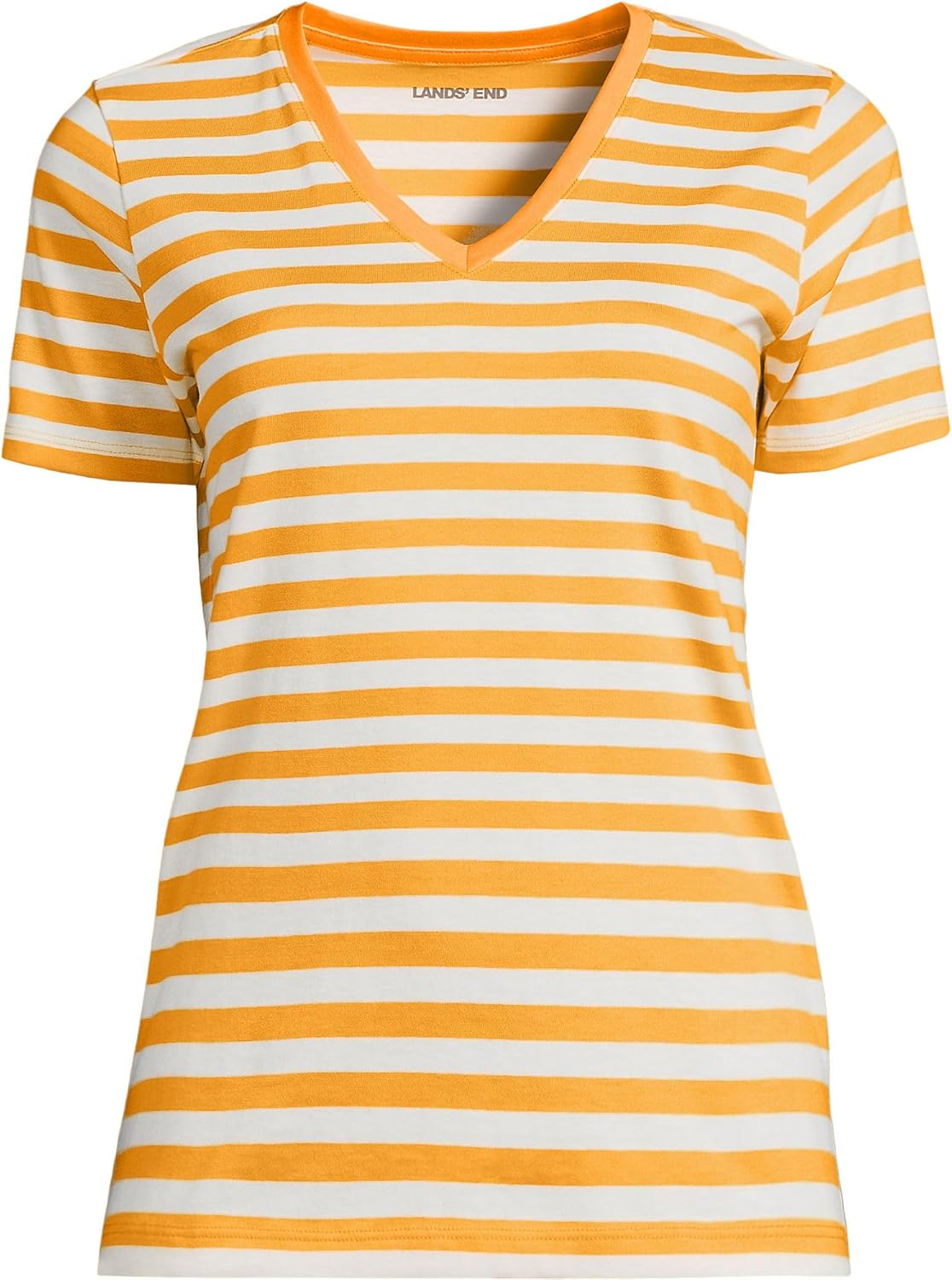 Lands' End Women's Relaxed American-Grown Supima Cotton V-Neck T-Shirt - Image 3