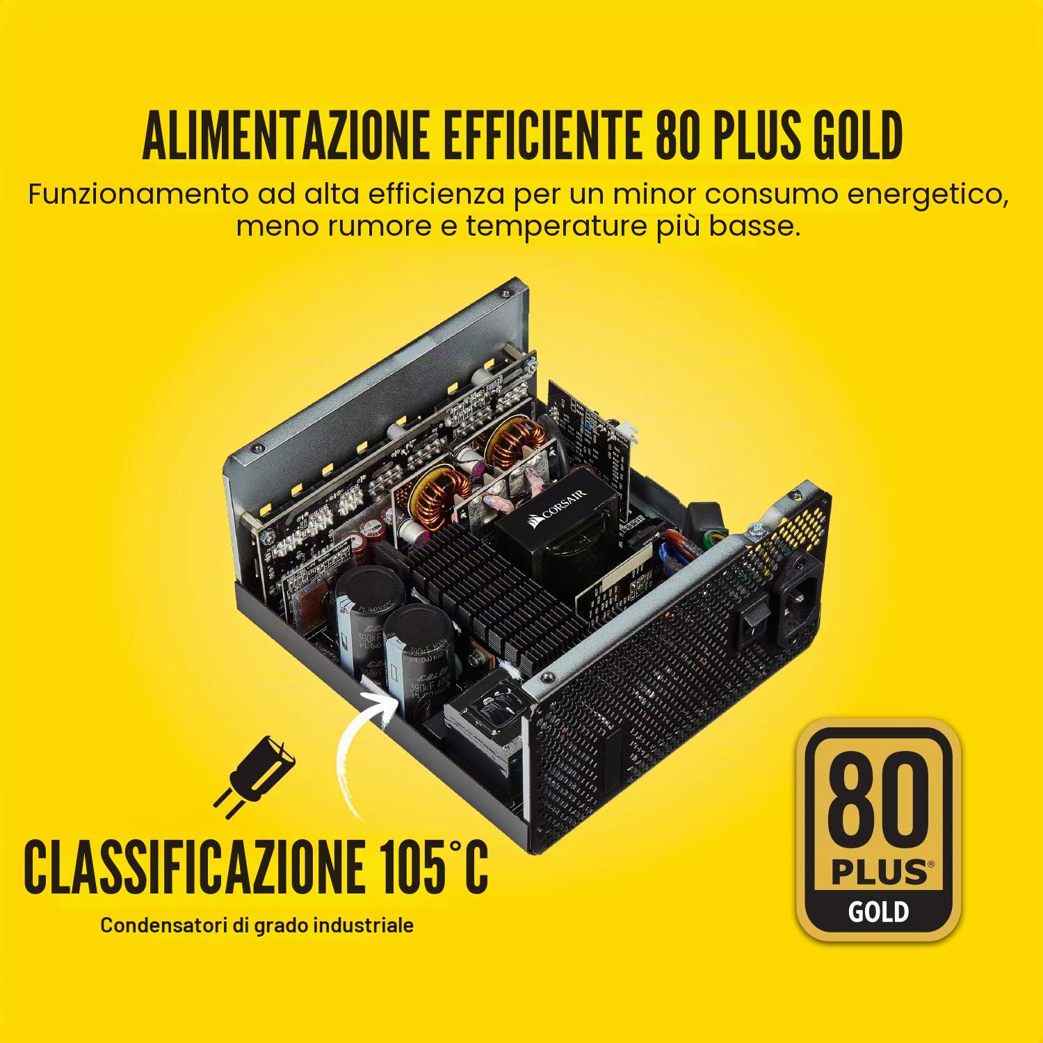 CORSAIR RM Series, RM750, 750 Watt, 80+ Gold Certified, Fully Modular Power Supply, Microsoft Modern Standby