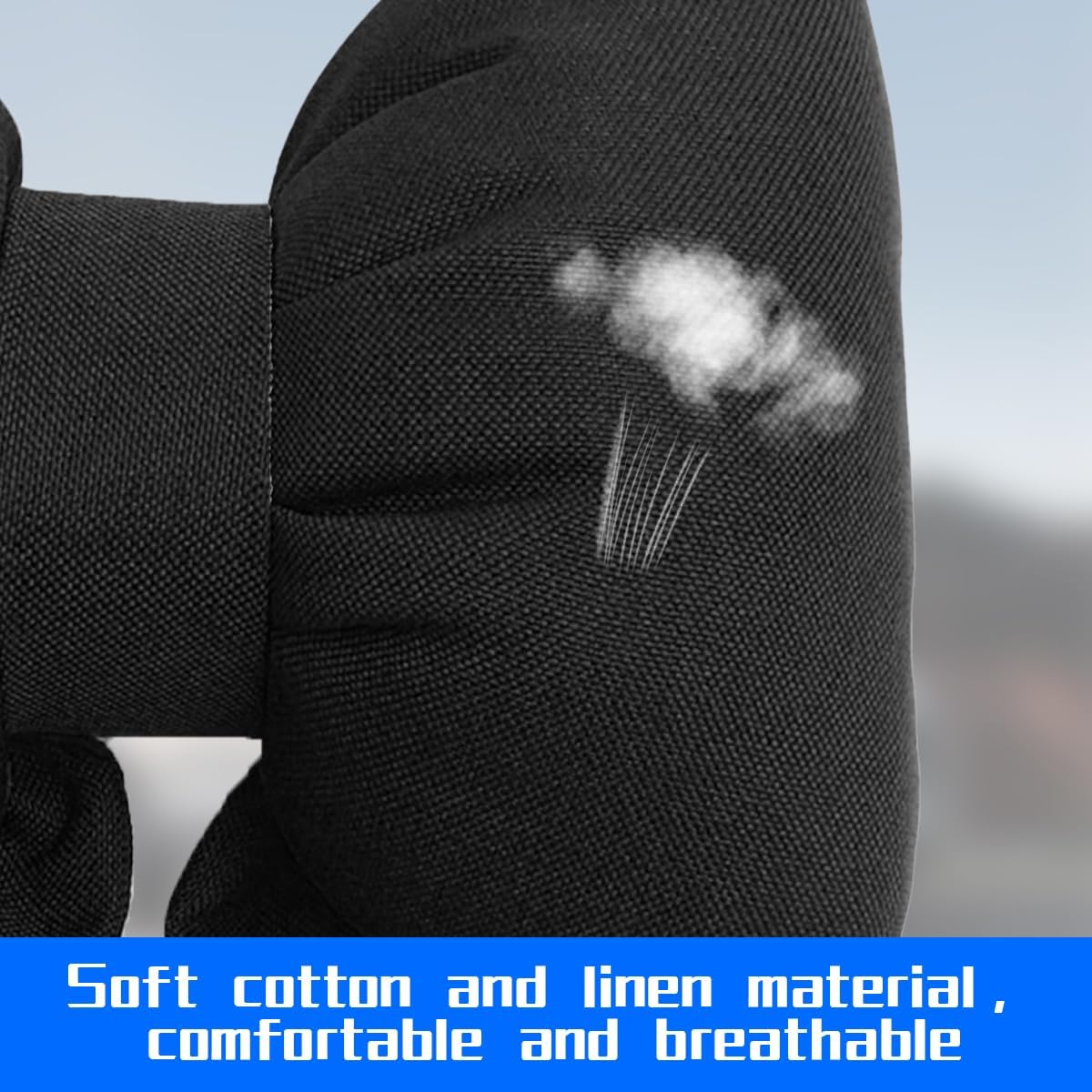 Bittwee Bow Car Headrest Pillow, Breathable Memory Foam Vehicle Neck Pillow with Adjustable Strap, Ergonomic Auto Neck Support Cushion for Pain Pressure Relief, Universal for Most Cars (Black)