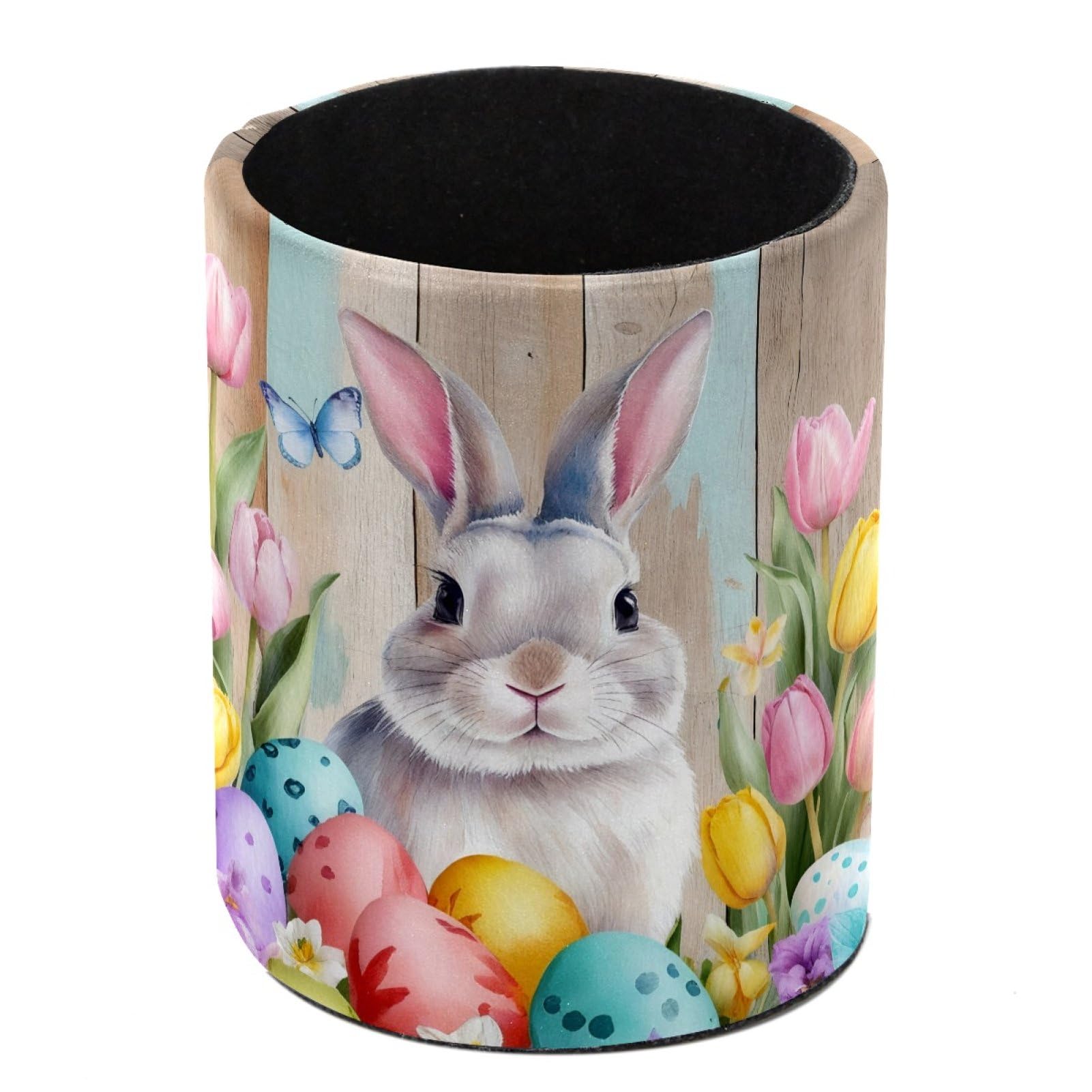 FWJZDSP Easter rabbit Pencil Cup Pen Organizer Makeup Brush Holder for Office Home Countertop Desk Accessory Storage