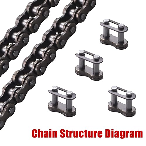 Miniatura 5 de Cadena de 25 rodillos de 132 eslabones, #25 Heavy Duty 132 Cadena de transmisión de eslabones para Razor MX500 Electric Drive Chain MX650 Dirt Bike