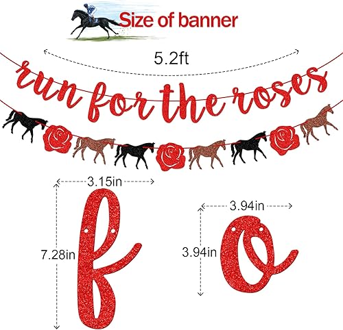 Miniatura 3 de Banner de Run For The Roses guirnalda de caballo y rosa pancarta del Derby de Kentucky pancarta de despedida de soltera del Derby pancarta de