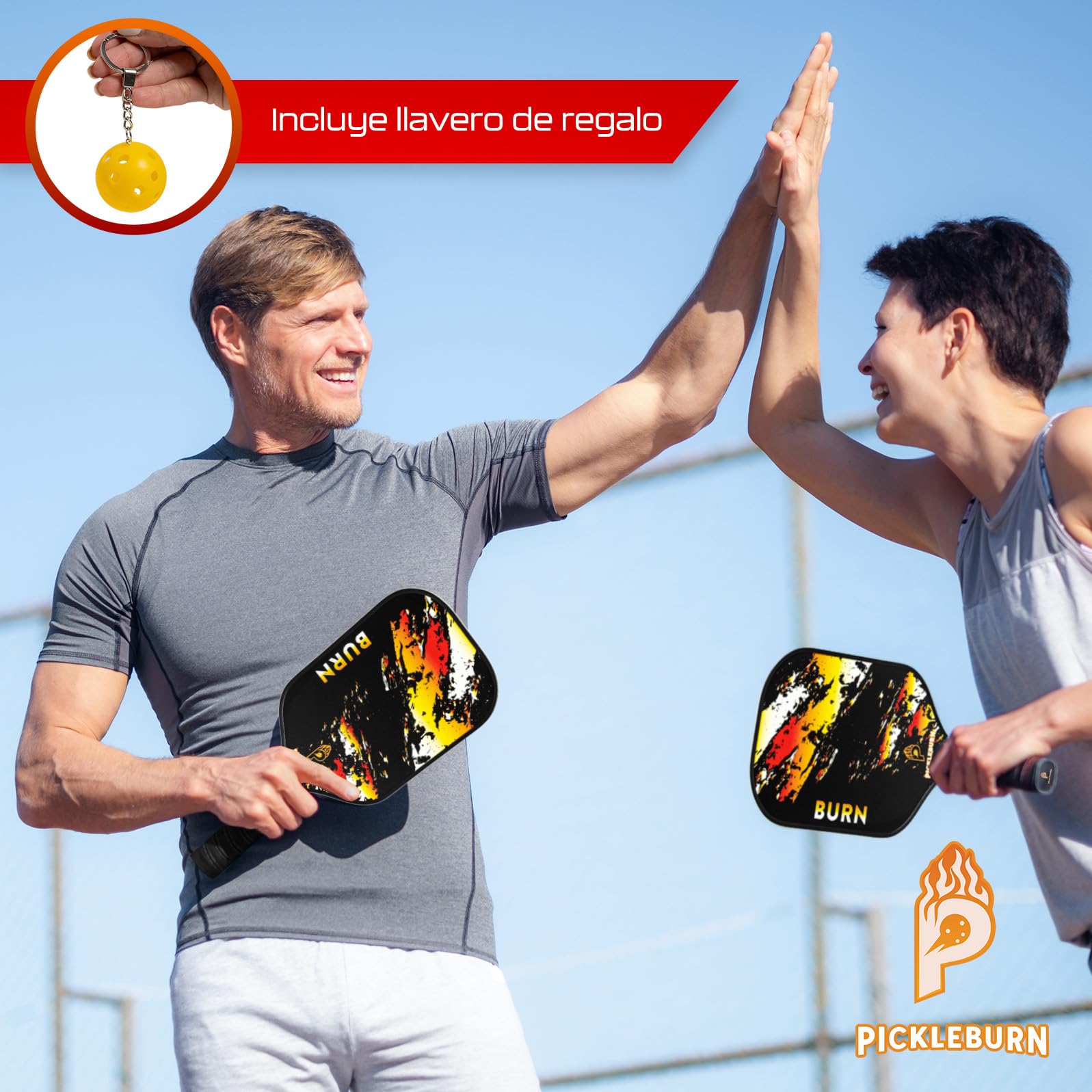 Set de Pickleball Premium Pack de 2 Palas de Pickleball de Fibra de Vidrio Reforzado 4 Bolas Interior/Exterior Mochila de Transporte 2 Overgrips 2 Pickers y Llavero Todos los Niveles