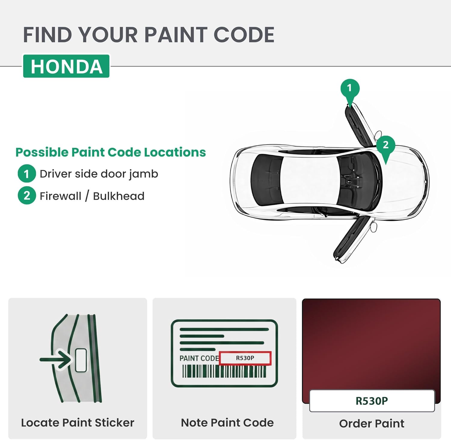 ERA Paints - R530P - Basque Red Pearl for HONDA Exact OEM Color Match Automotive Touch Up Paint for Cars - Scratch & Chip Repair for Metal & Plastic - Premium Kit - Made in USA