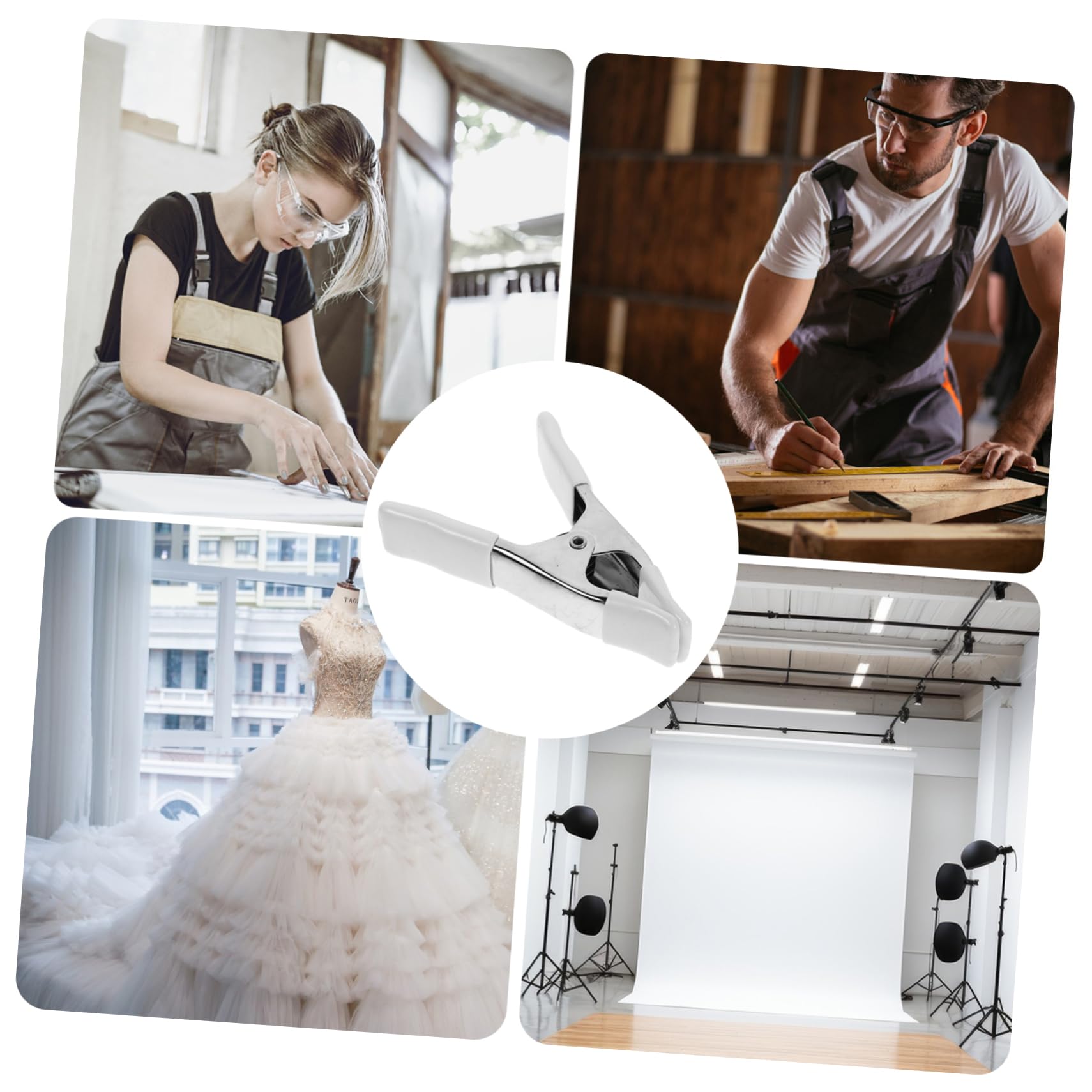 SHINEOFI 4 Sätze Federzwingen Robuste Kunststoff Klemmen Für Fotografie Holzarbeiten Und Hintergrundhalterungen Für Verschiedene Anwendungen Und Einfache Handhabung 4 Stück * 4