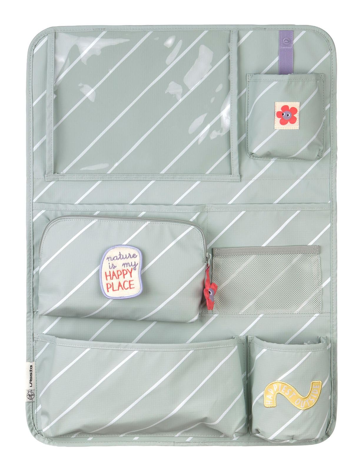 Lässig Accesorios de Viaje Happy Trails Car Wrap-to-Go Flower Gris