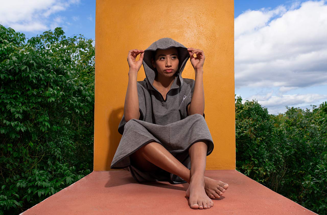 ARENA Albornoz Icons Hooded Poncho Grey Accappatoio Unisex-Adulto