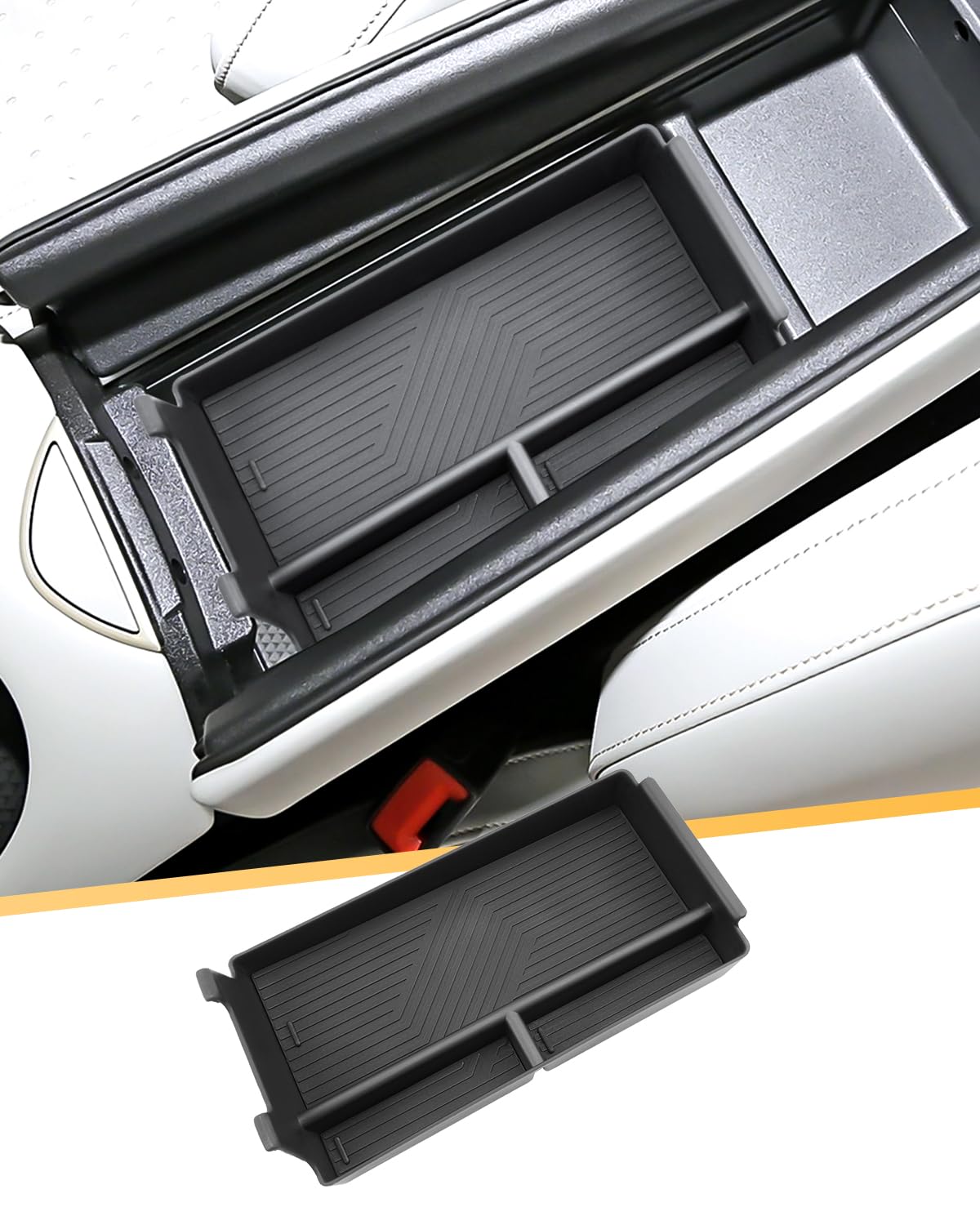 YEE PIN Compatibile con Cupra Tavascan 2025 2026, contenitore per console centrale, bracciolo centrale, vano portaoggetti, organizer con tappetino antiscivolo, per Tavascan VZ EV 2026 2027 accessori
