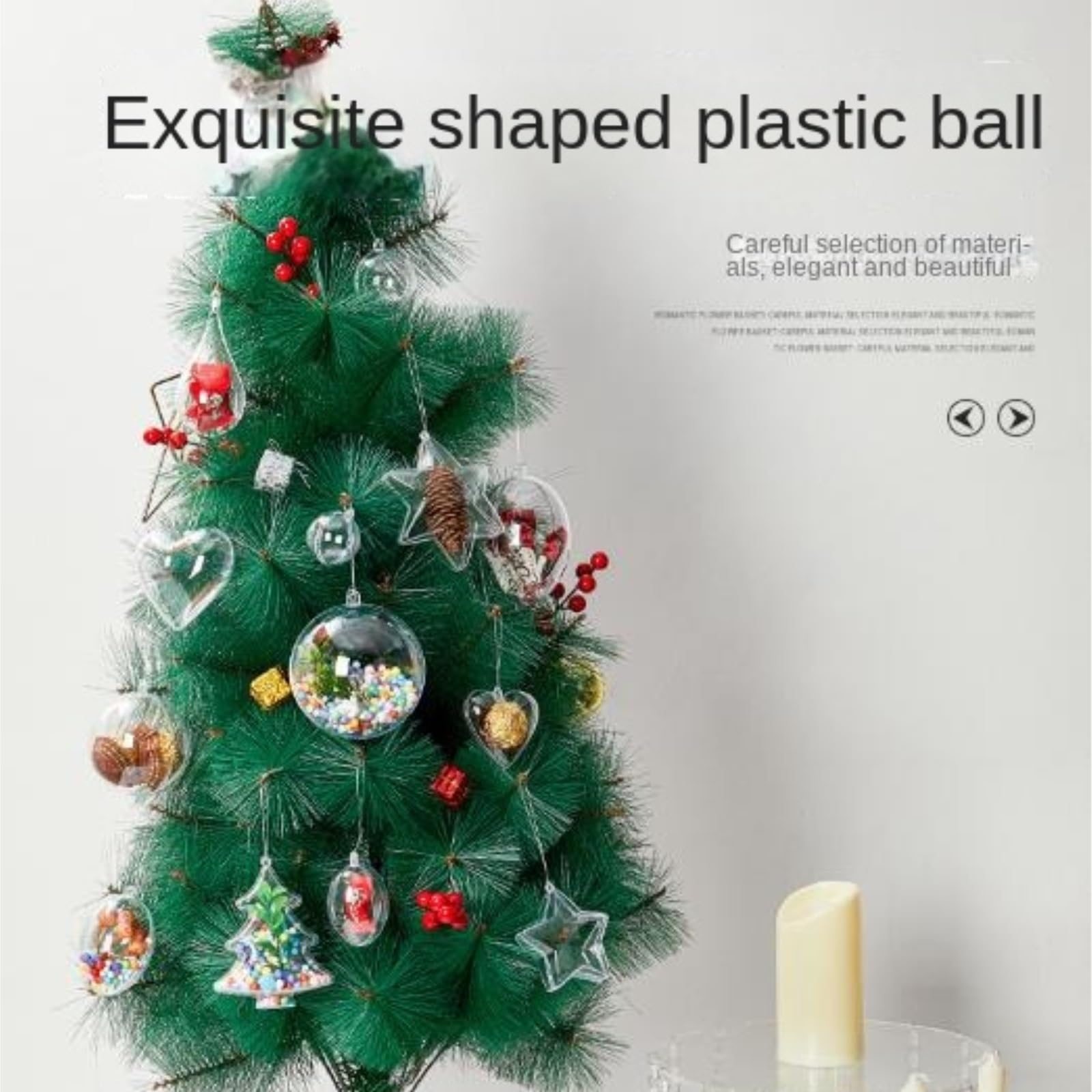 Bolas De Navidad para Colgar Adornos Navideños: Bolas De Plástico Huecas Transparentes Formas Irregulares Decoraciones para Fiestas(Transparent3)