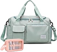 Vista 220 de Pequeña bolsa de gimnasio para mujer, bolsa de viaje con compartimento para zapatos