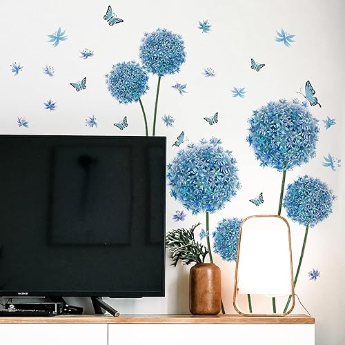 Miniatura 5 de Calcomanías de pared de flores, calcomanías de pared florales extraíbles para despegar y pegar, calcomanías de pared de flores extraíbles,