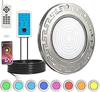 Vista 7 de Luces de piscina para piscina enterrada, luz LED grande de 10 pulgadas para piscina enterrada multicolor con cable de 50 pies para nicho húmedo