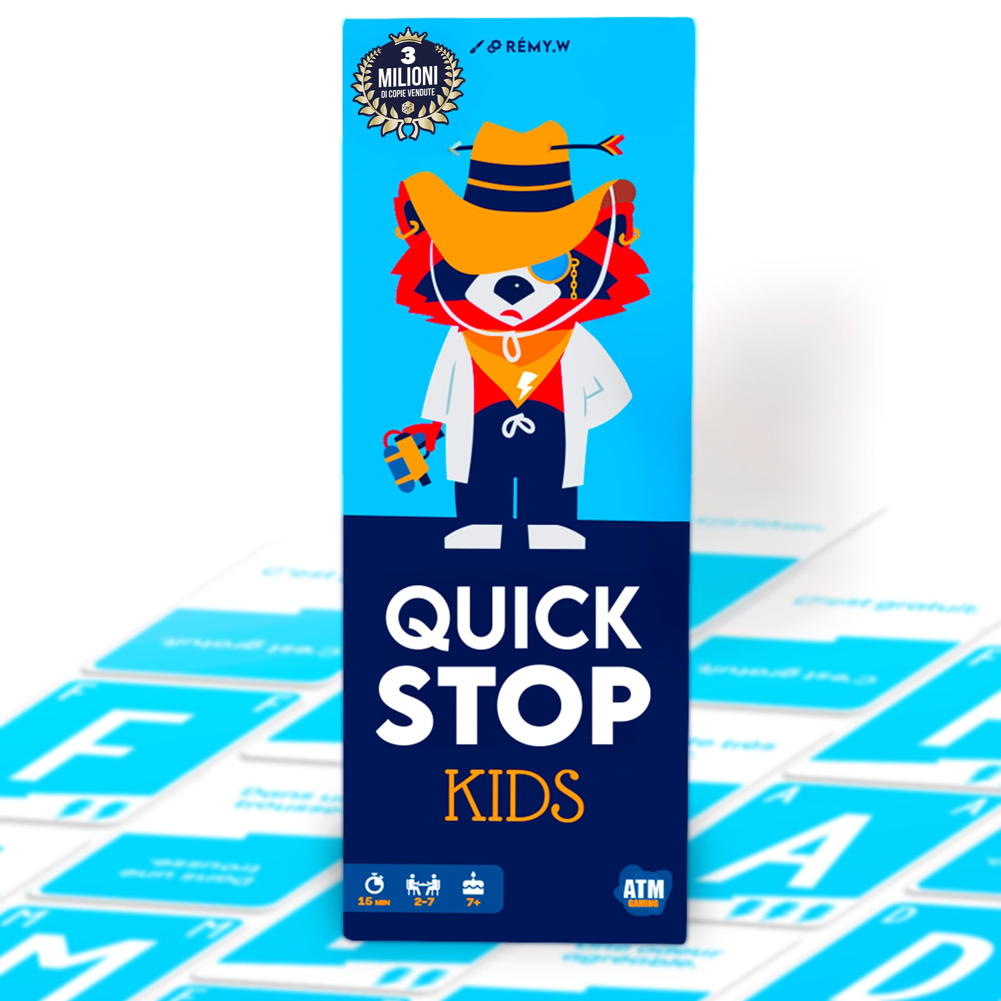 ATM Gaming QUICKSTOP Kids - Gioco di Carte per Bambini e Famiglie - Età 7+ - Da 2 a 7 Giocatori - Divertente e Veloce - Gioco da Tavolo - Italiano