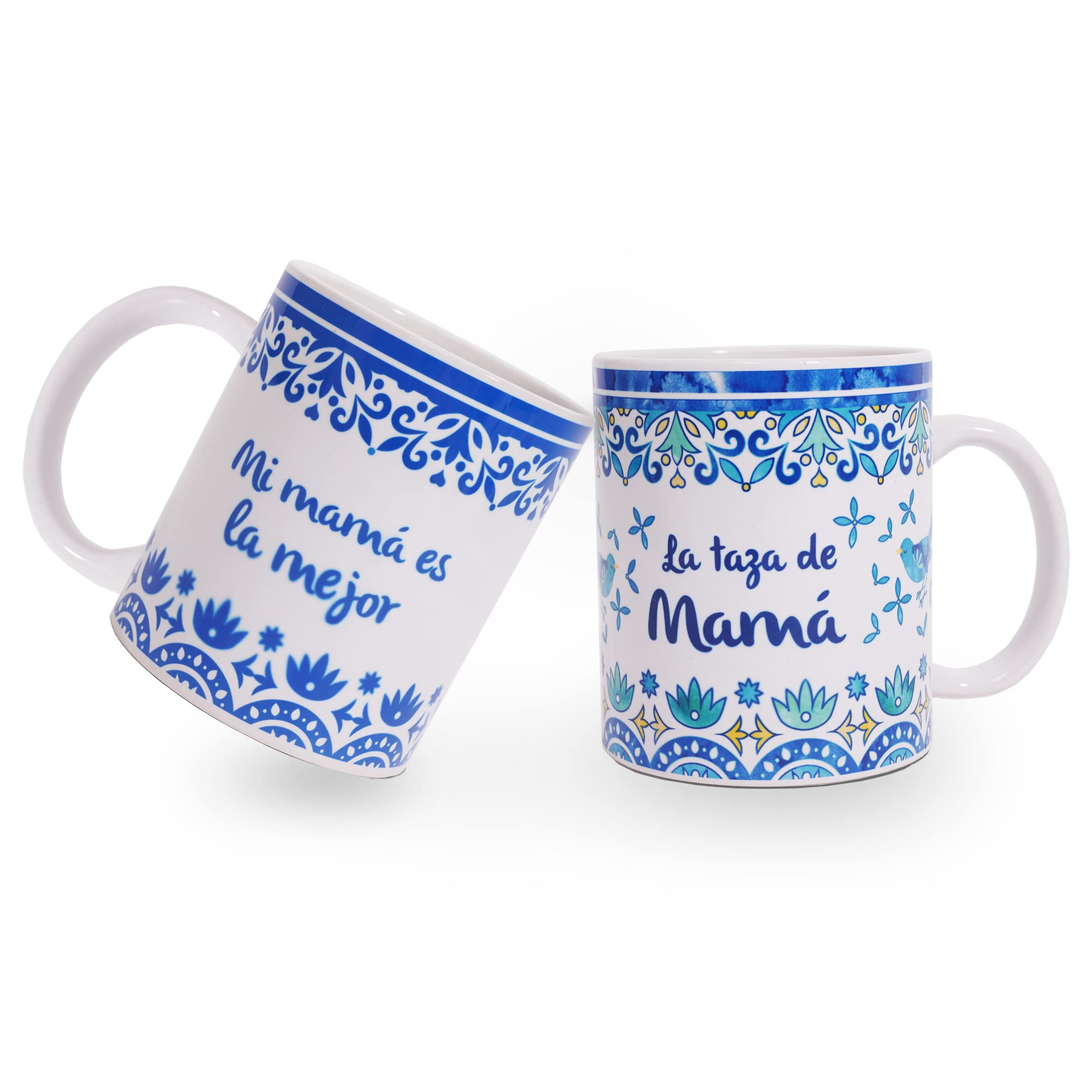 Xulo 2PACK Mom Coffee Cups | Gift for Mamá | Set de Tazas para Café | Coffee Mug Set in Spanish | Mi Mamá es la Mejor | La Taza de Mamá | Gifts by Childen: Daughter or Son | Tea Cup | Tea Set (Abuela)
