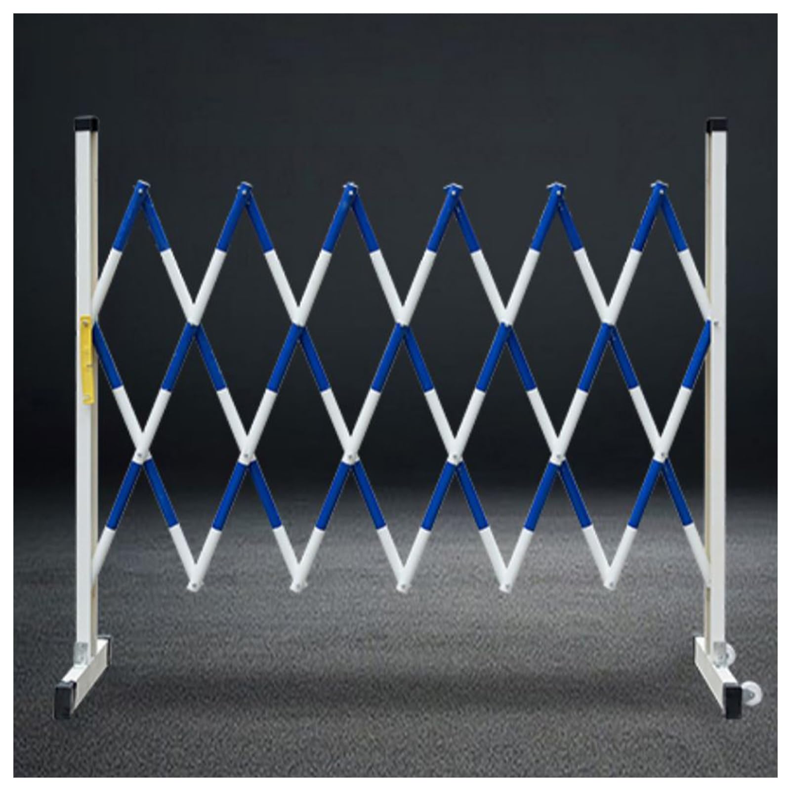 WQPMNYG Security Barrier,Retractable Traffic Fence - Movable Safety Isolation Barrier, Foldable Road Construction Guardrail for Outdoor Use, Blue & White, 6.5ft (L200cm) - Ideal for Garage & Road S