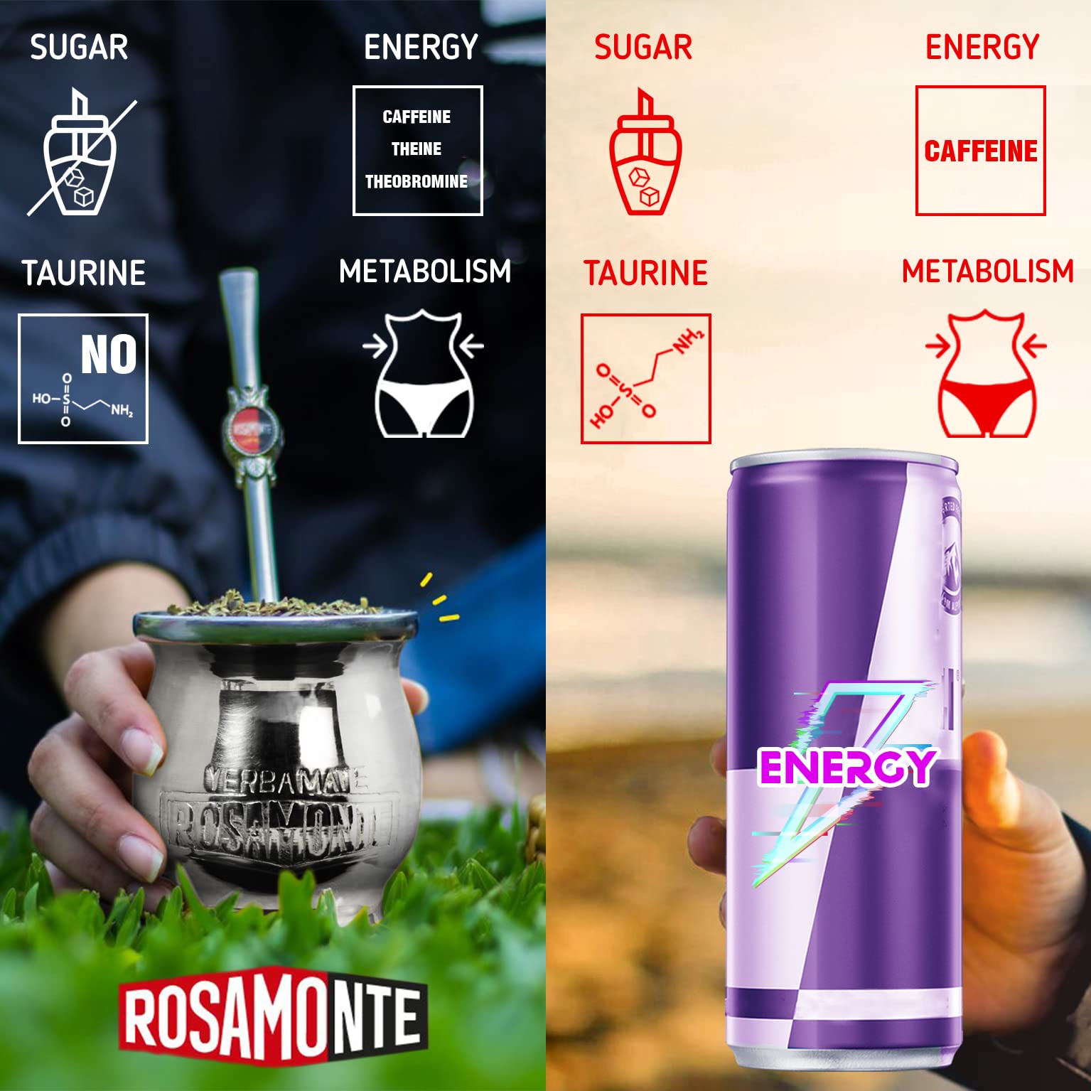 Yerba Mate Herbata Set: Rosamonte Tradycyjny 1kg + Próbka (40g) | Drewniany Kubek do Mate pokryty Aluminium (Tykwa) i Słomką (Bombilla) |Bogaty w Antyoksydanty |