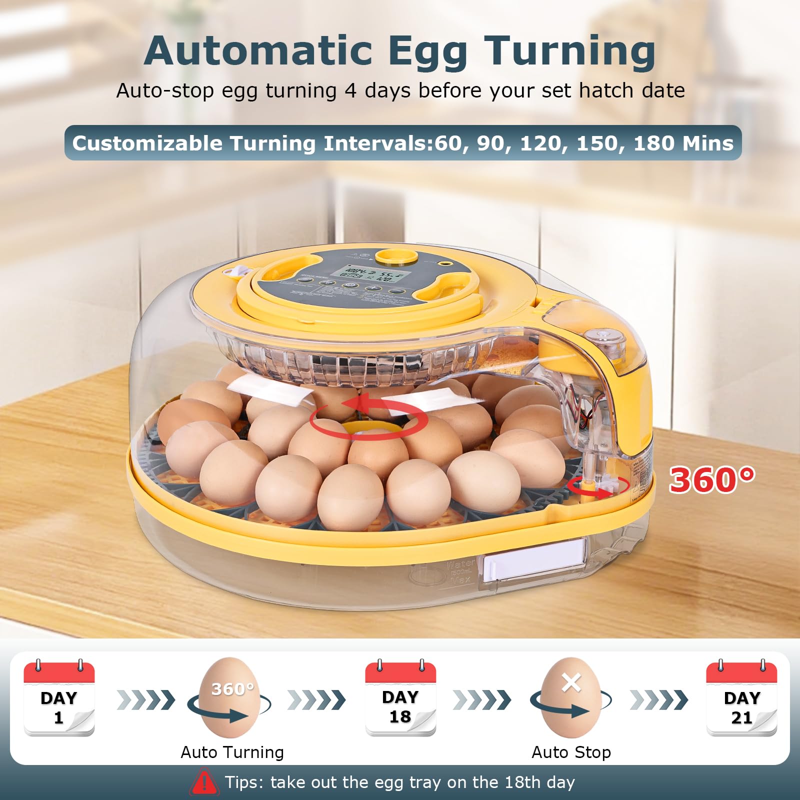 Incubators for Hatching Eggs 26 新品 孵化器 Egg Incubator, 26 Chicken/59 Quail Eggs Incubators for Hatching