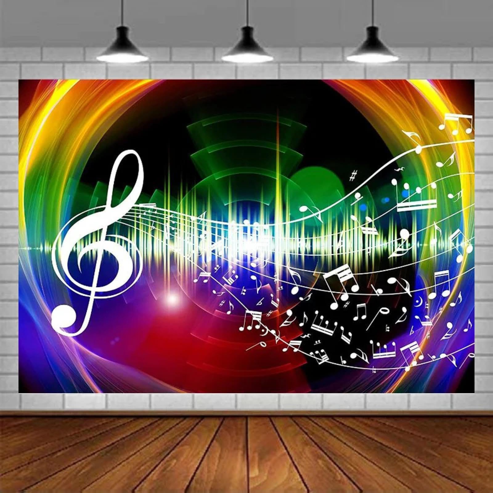 Arcobaleno Musica Fotografia Sfondo Musica Notazione Sfondo Tema Festa Decorazione Carta da parati Photo Booth Puntelli Banner Poster