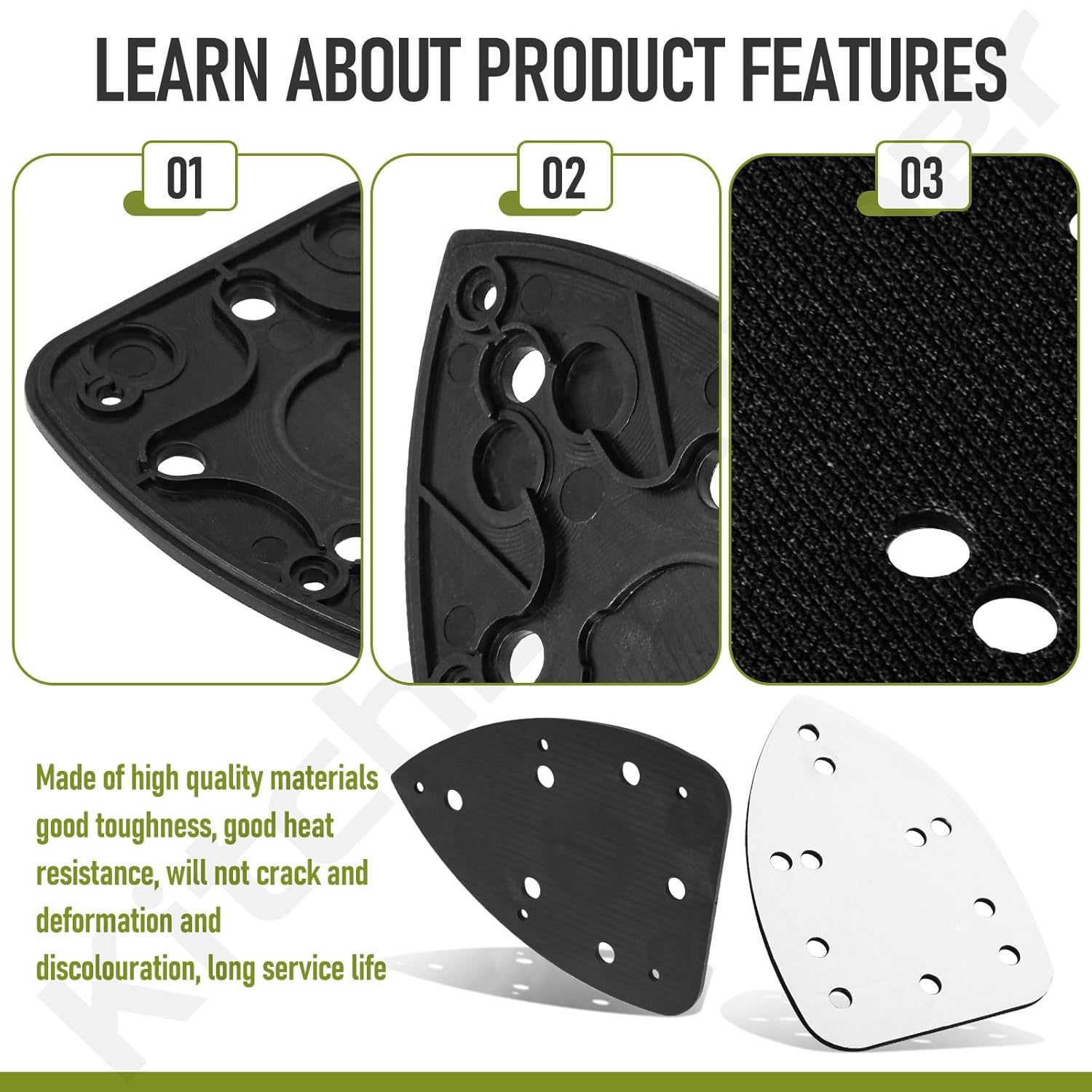 039065005001 Mouse Sander Replacement Pads Compatible with Ryobi Ridgid Homelite CFS1502 CFS1503 CFS1503K CFS1503G Corner Cat Sander - Mouse Pad & Backing Platen Kit