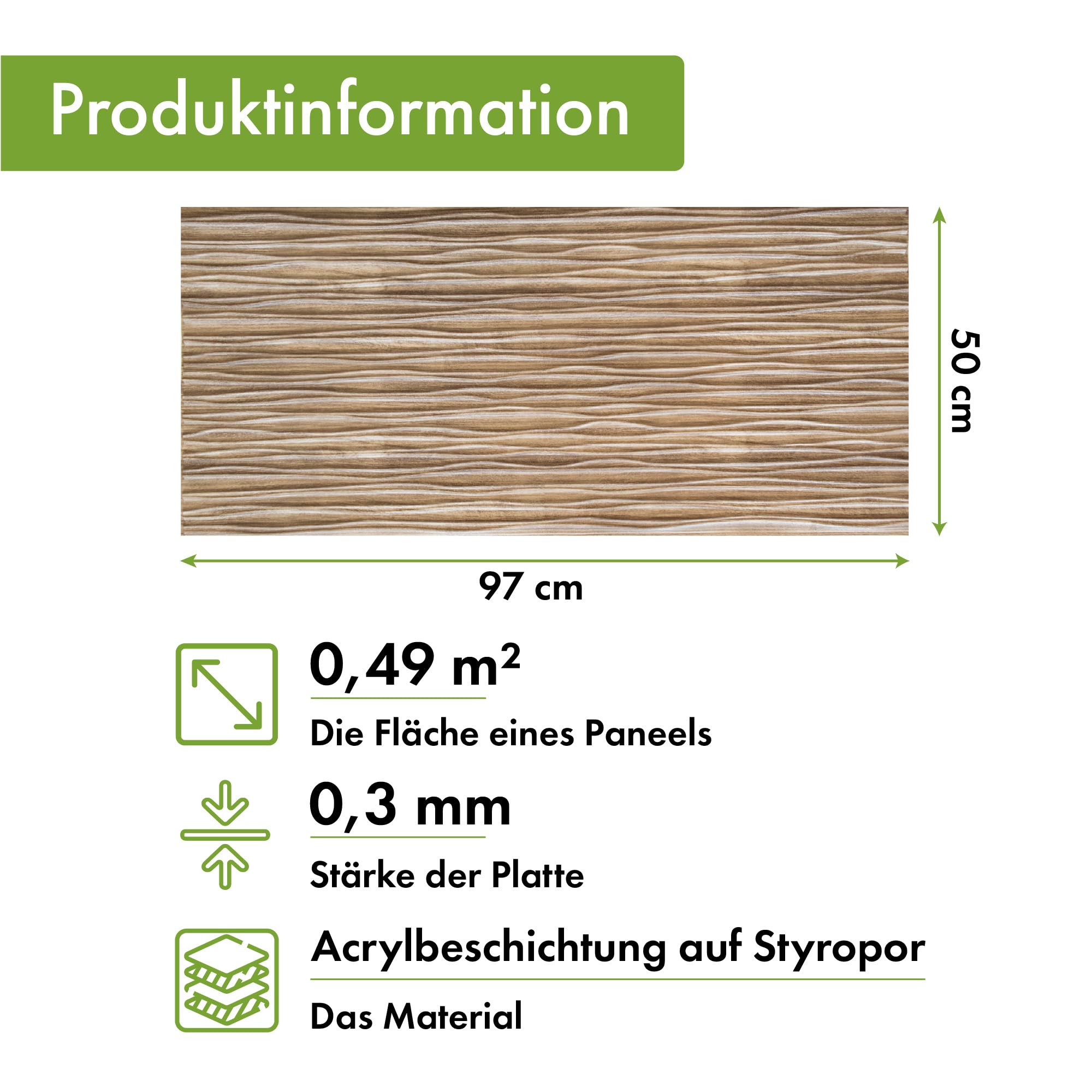Grace Baltic Panneaux muraux 3D de qualité supérieure - Revêtement mural - Revêtement en PVC - Décoration murale - Autocollants muraux élastiques de 1 mm d'épaisseur (‎Arbre À Cendres)
