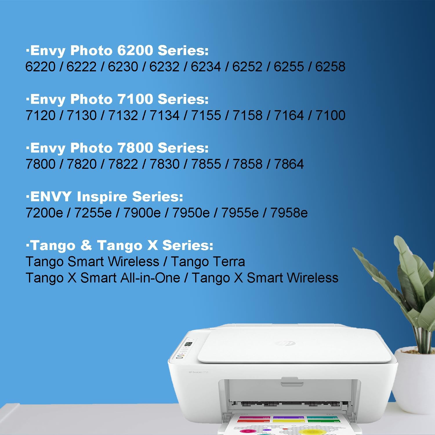 64XL Ink Refill Kit Compatible for HP Ink 64XL Works for Envy Photo 7955e 6155e 6100e 7855 7858 7155 7120 6222 6252 7164 Works for HP Tango/Tango X Printer (9 Pack, 3 Black 2 Cyan 2 Magenta 2 Yellow)