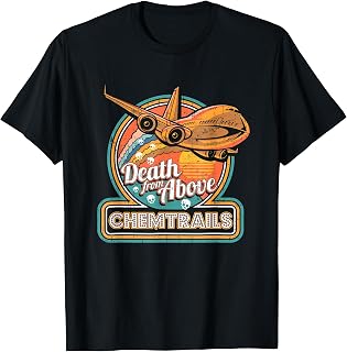 Chemtrail Jet Plane Skulls Retro Colors Conspiracy Theory T-Shirt