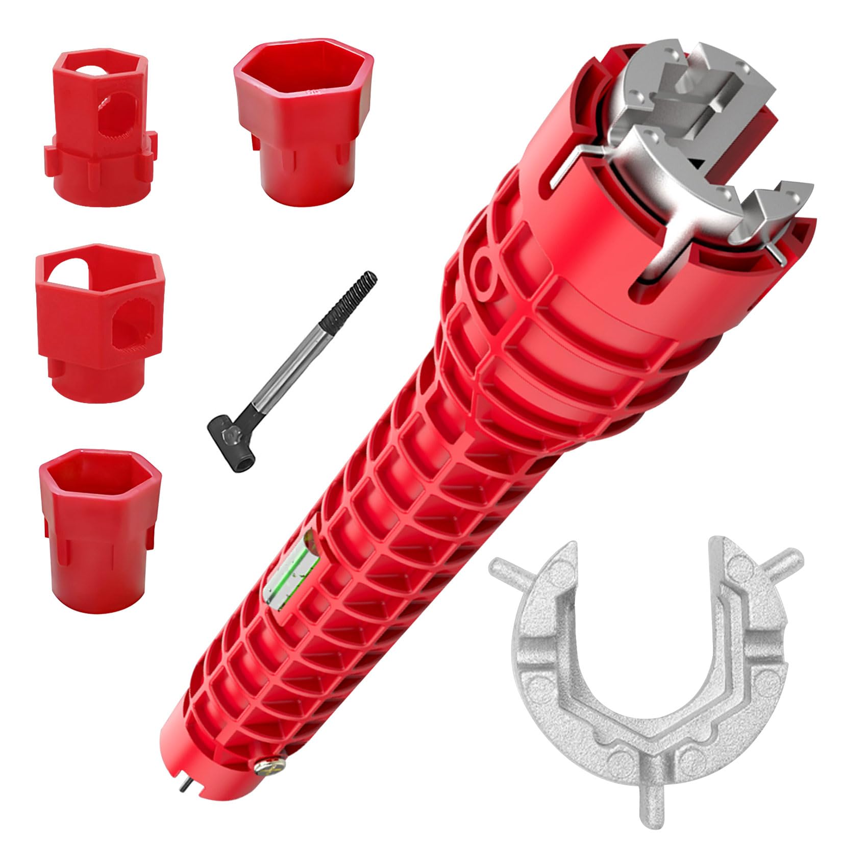 Herbst Llave de grifo, 14 en 1 herramienta de llave de grifo, llave de lavabo multifuncional, llave de tuerca de grifo, llave sanitaria, herramienta de fontanería