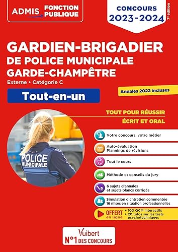 Concours Gardien-brigadier de police municipale et Garde-champêtre - Catégorie C - Tout-en-un: Concours externe 2023-2024