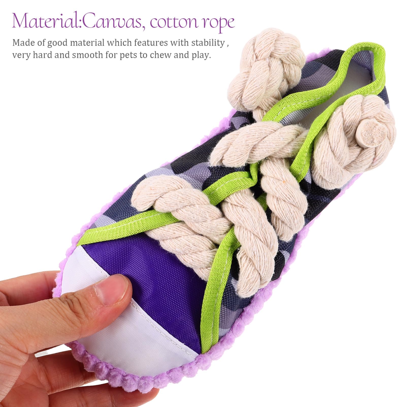CLISPEED Jouet Couineur Chaussure pour Chien en Corde de Coton Interactif et Facile à Nettoyer, Jouet de Dentition pour Chiots et Chiens de Taille Moyenne