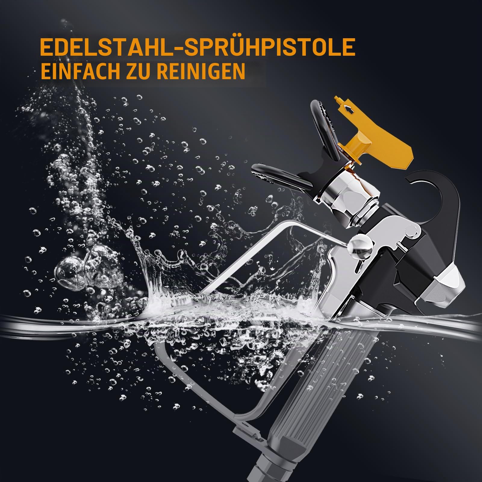 MAXXT Airless-Farbspritzgerät | 226 bar Hochdruck | 1,6 L/min Maximaldurchfluss | 7,5 m Hochdruckschlauch | Spray-Tip 517 | Inkl. Druckregelung & robustem Schlauchdesign
